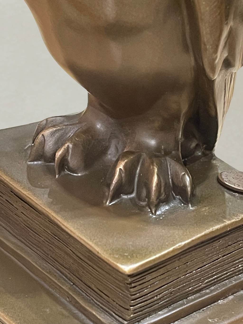 Art Deco Bronze Owl – Signed C. Potter – Bronze Garanti Paris – Book base
