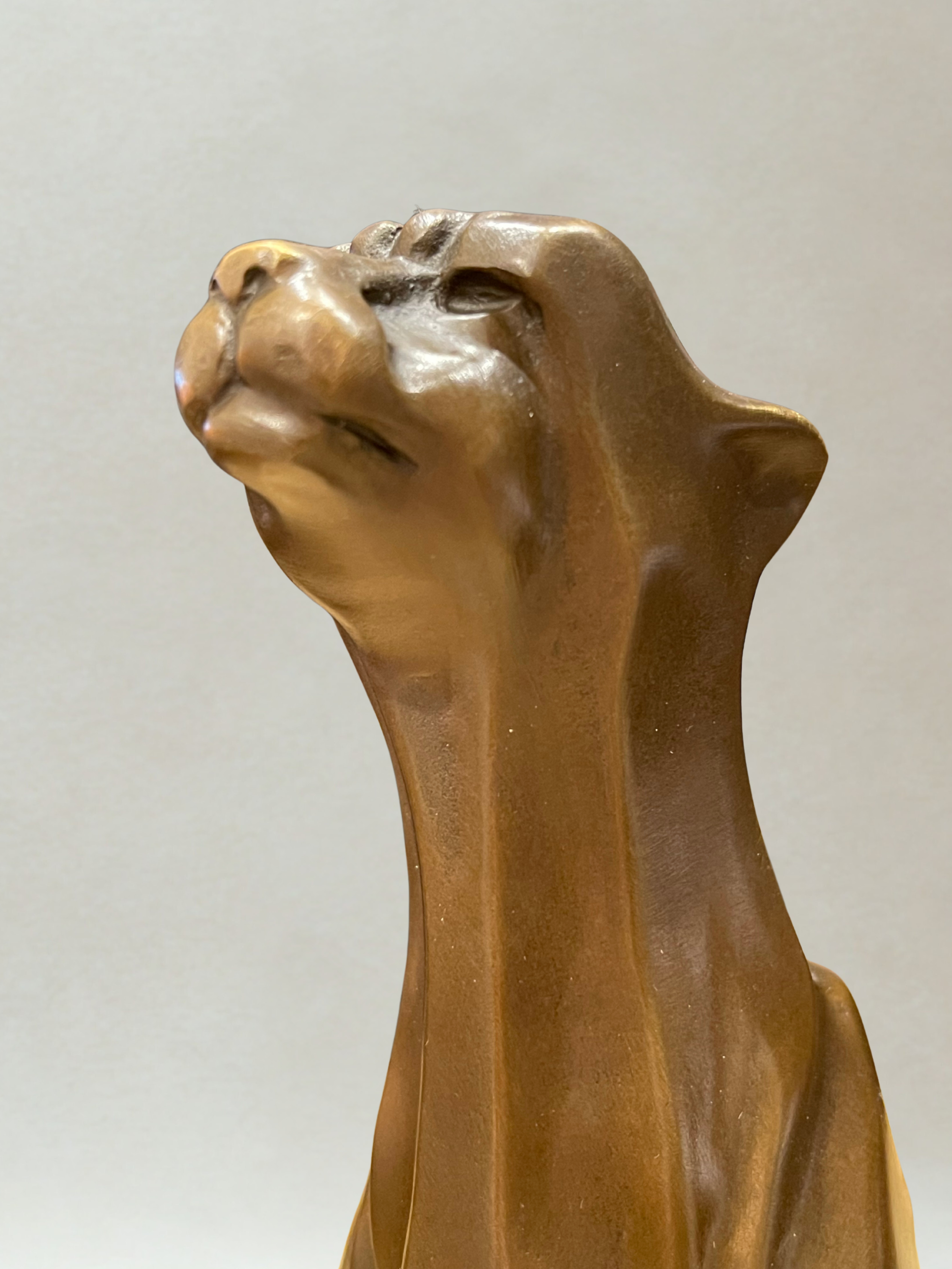 Art-déco-Panther aus Bronze – Signiert De Coux – 30cm – 4kg – Marmorsockel