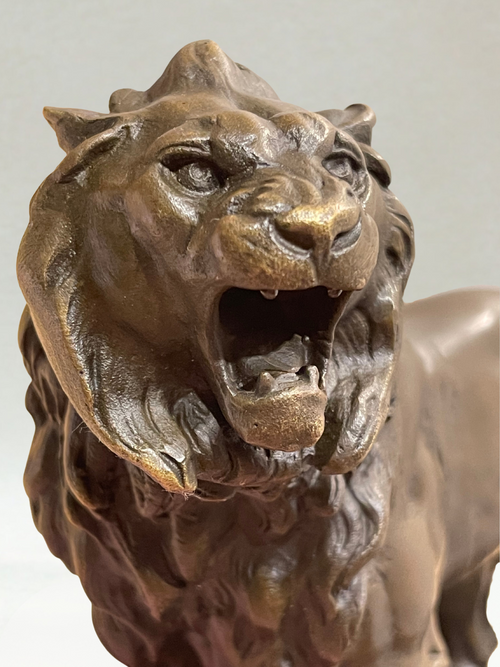 Bronze animalier – Lion – CH. Valton – Fonderie Paris – 20cm - 5,2 kg