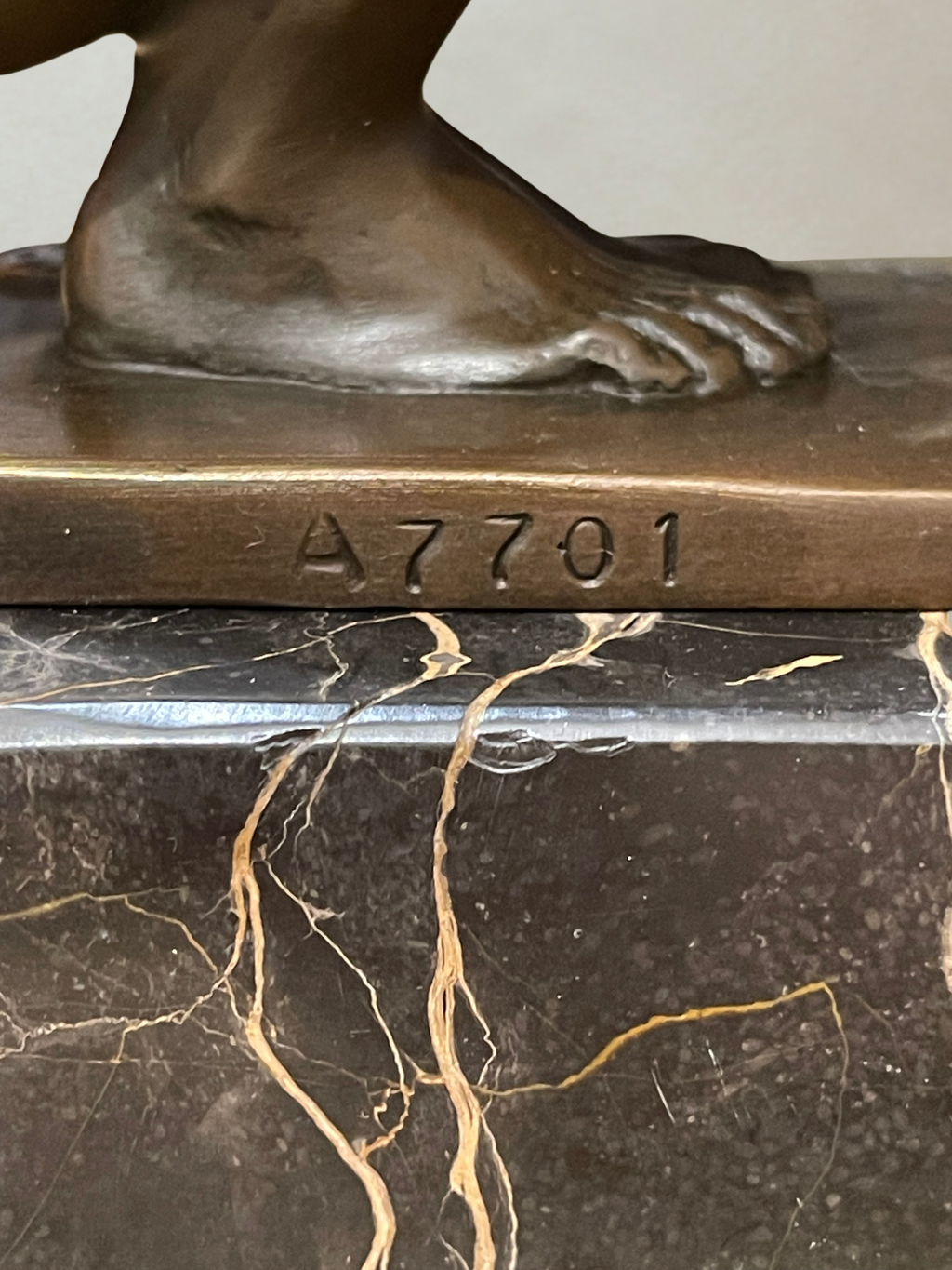 Art Deco Male Nude Bronze – Signed Milo – Guaranteed Paris Bronze – Marble base