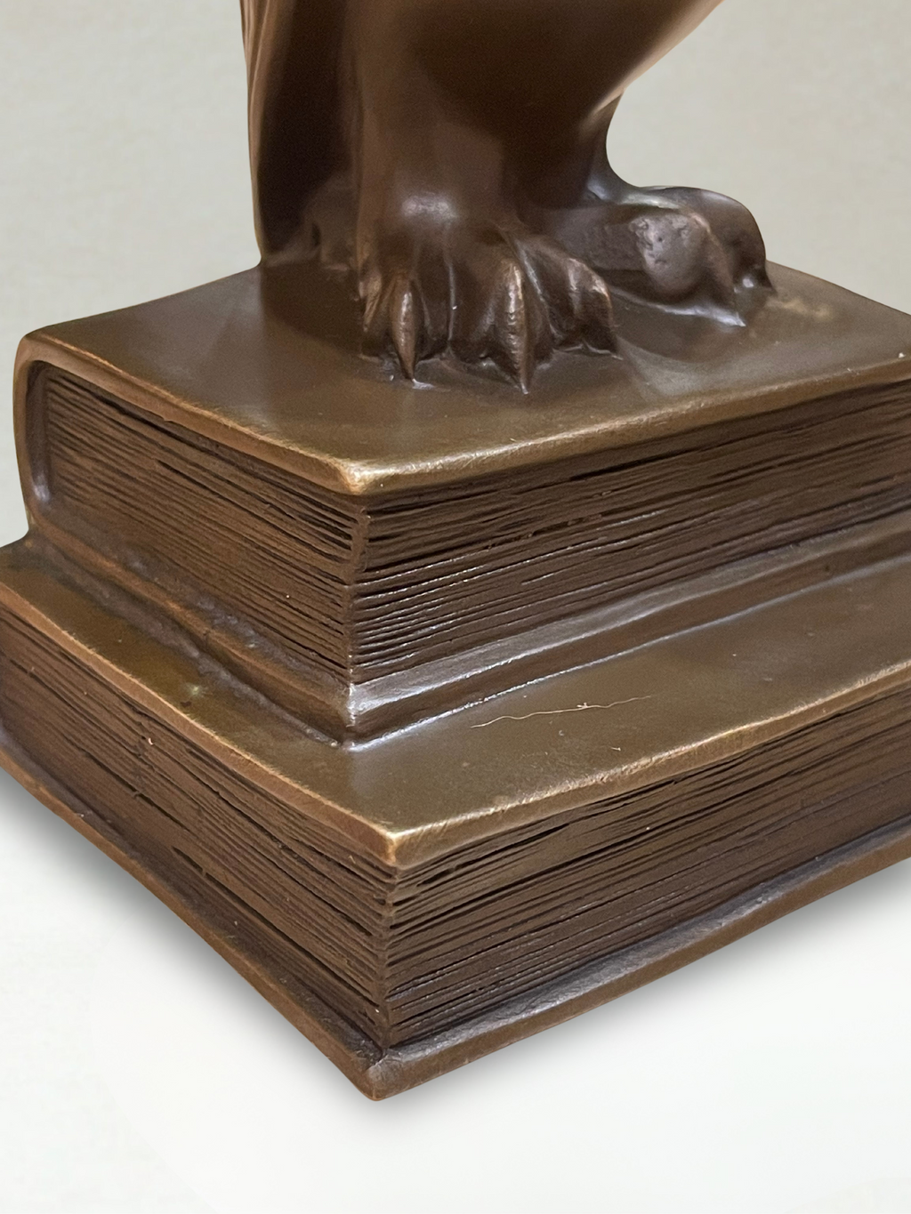 Art Deco Bronze Owl – Signed C. Potter – Bronze Garanti Paris – Book base