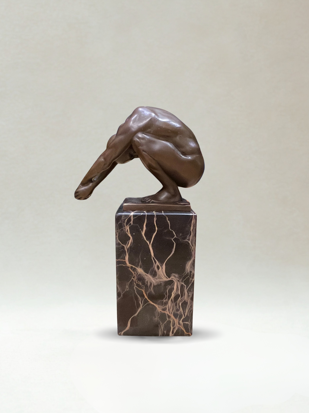 Art Deco Male Nude Bronze – Signed Milo – Guaranteed Paris Bronze – Marble base