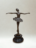 Sculpture en bronze Art Déco – Danseuse ballerine – Signée Milo – Cachet bronze - 30cm