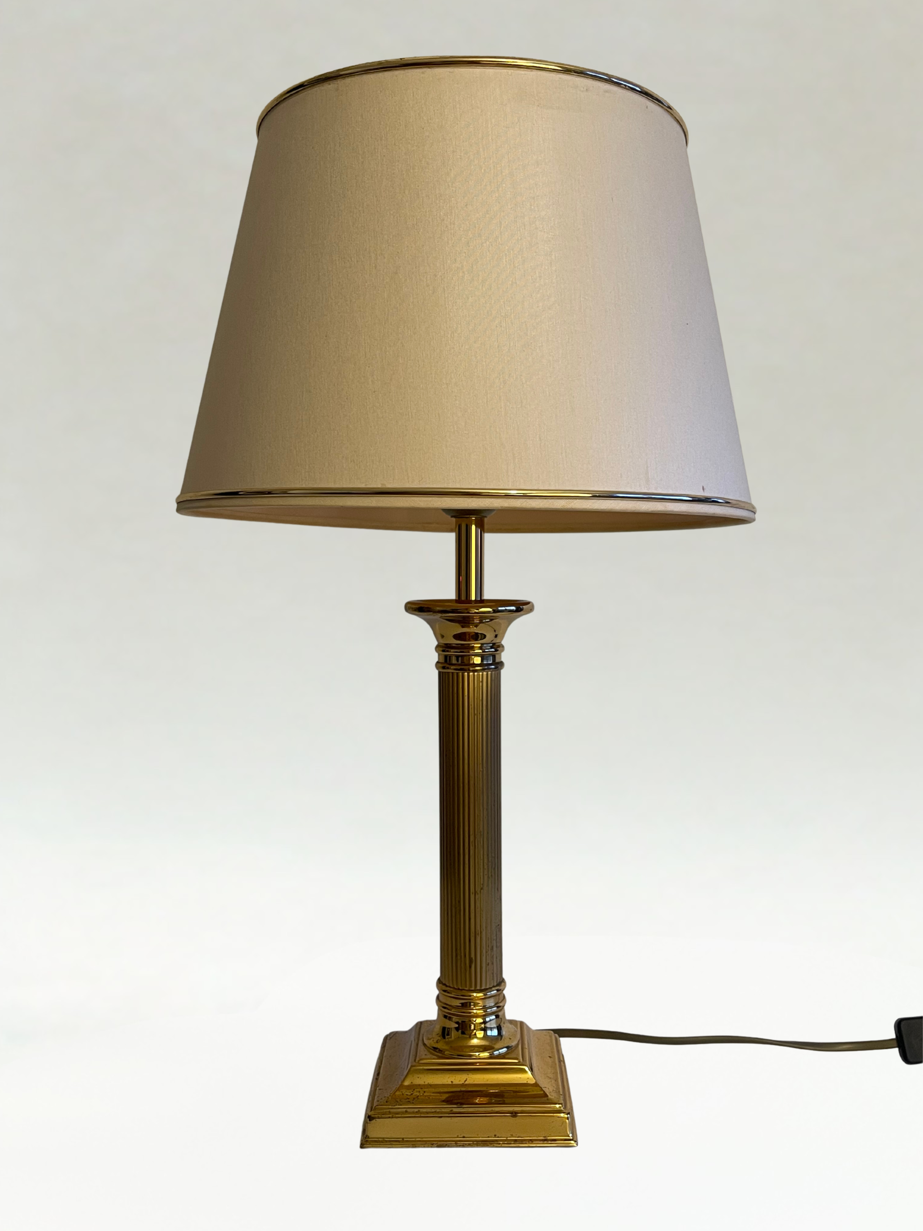 Vintage brass table lamp – "Lustre Deknudt" brand – 70s - 52cm