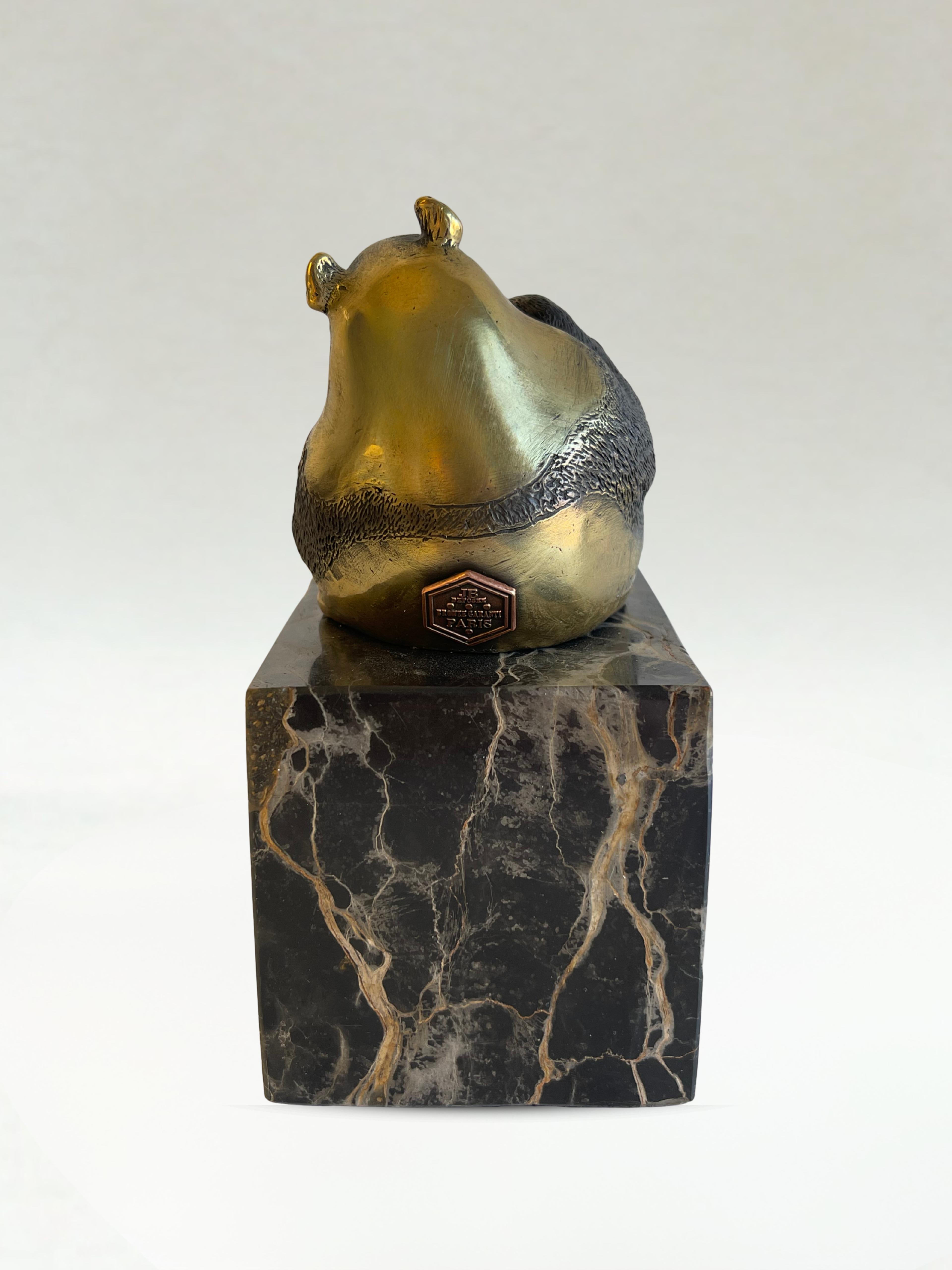 Art Deco Bronze Panda Sculpture – signed Milo – marble base