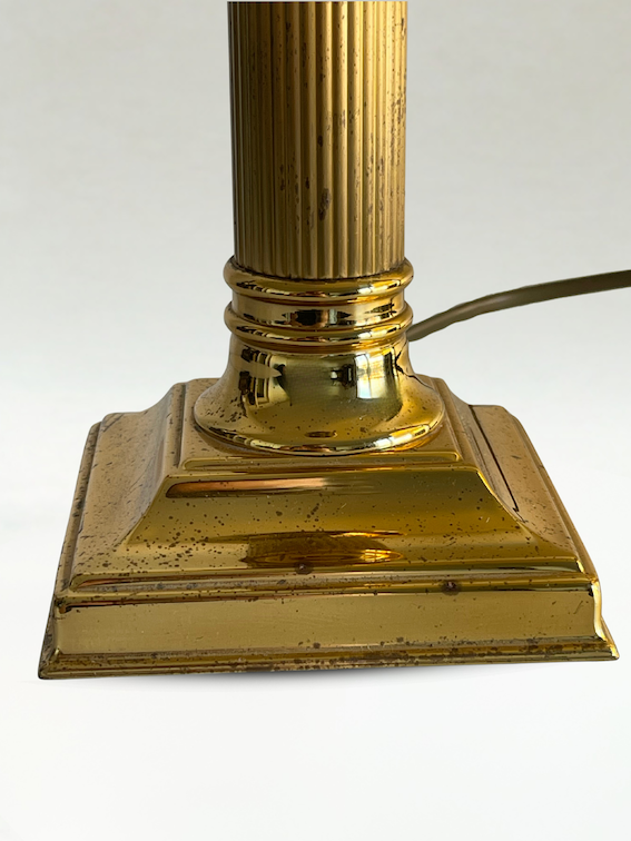 Lampe de table vintage en laiton – Marque "Lustre Deknudt" – années 70 - 52cm