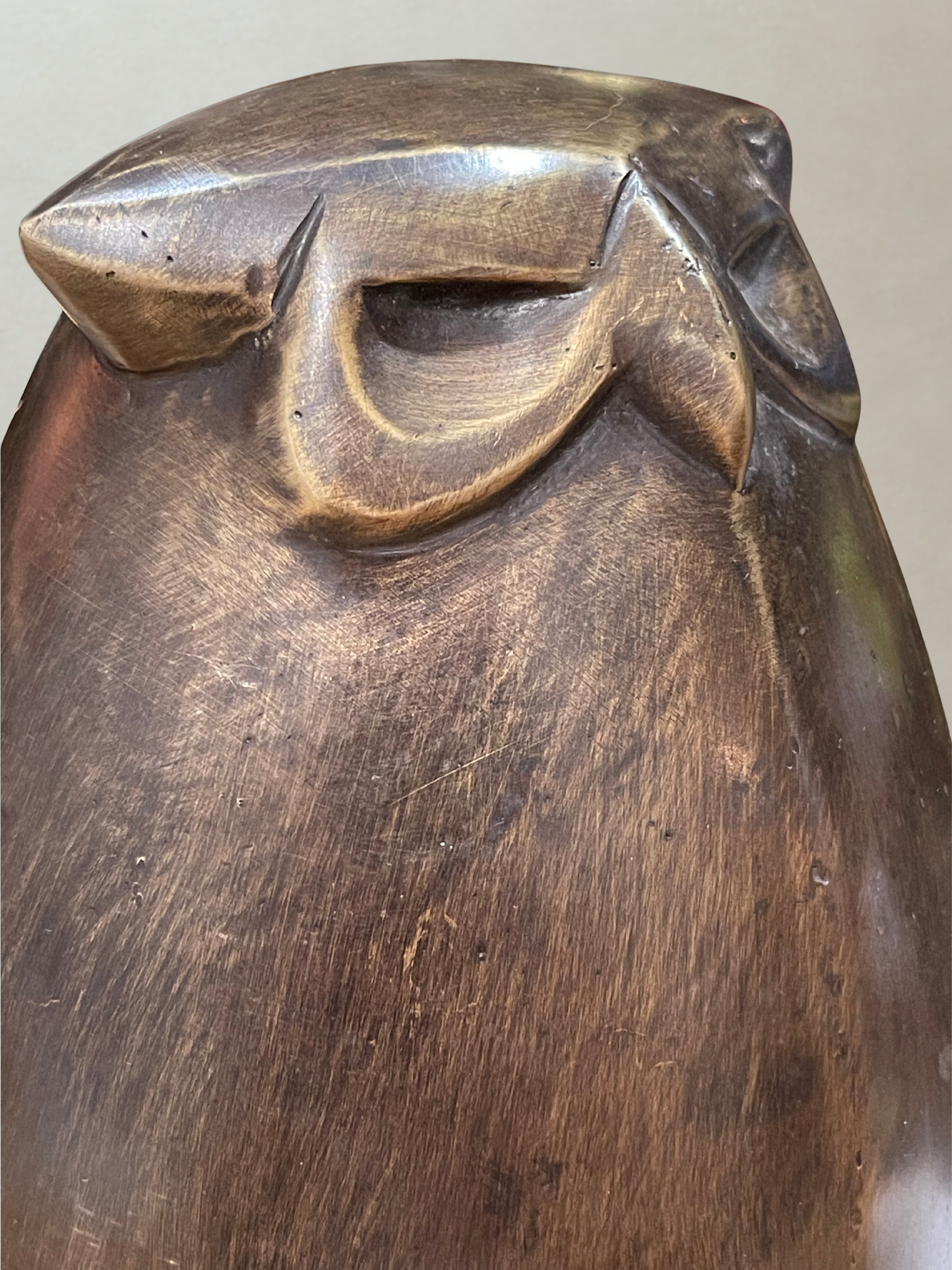 Bronzeskulptur – stilisierte Eule – modernistisches Design – 24 cm