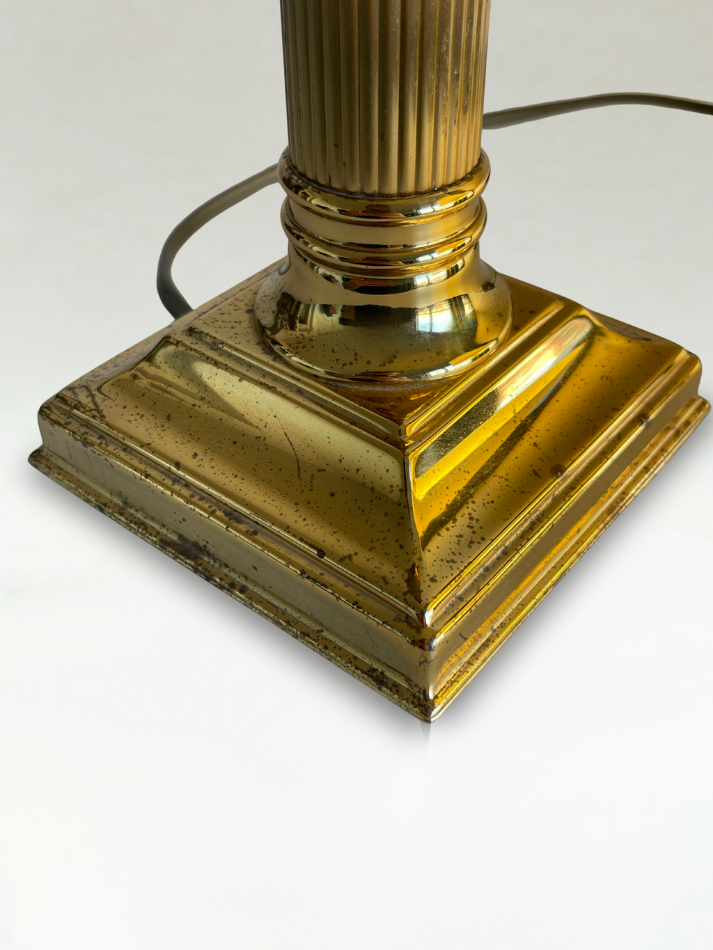 Lampe de table vintage en laiton – Marque "Lustre Deknudt" – années 70 - 52cm