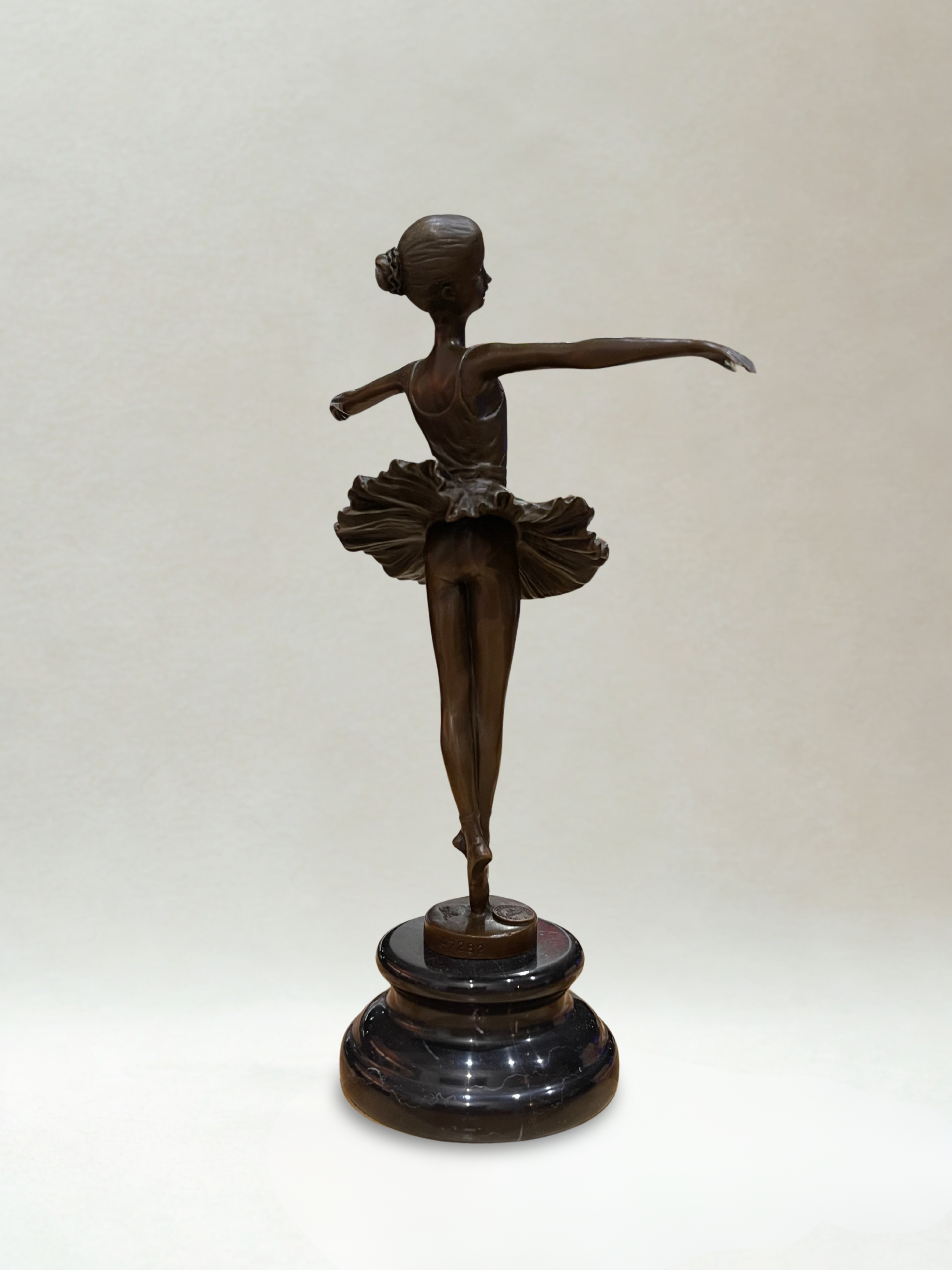 Art Deco Bronze Sculpture - Ballerina Dancer - Signed Milo - Bronze seal - 30cm