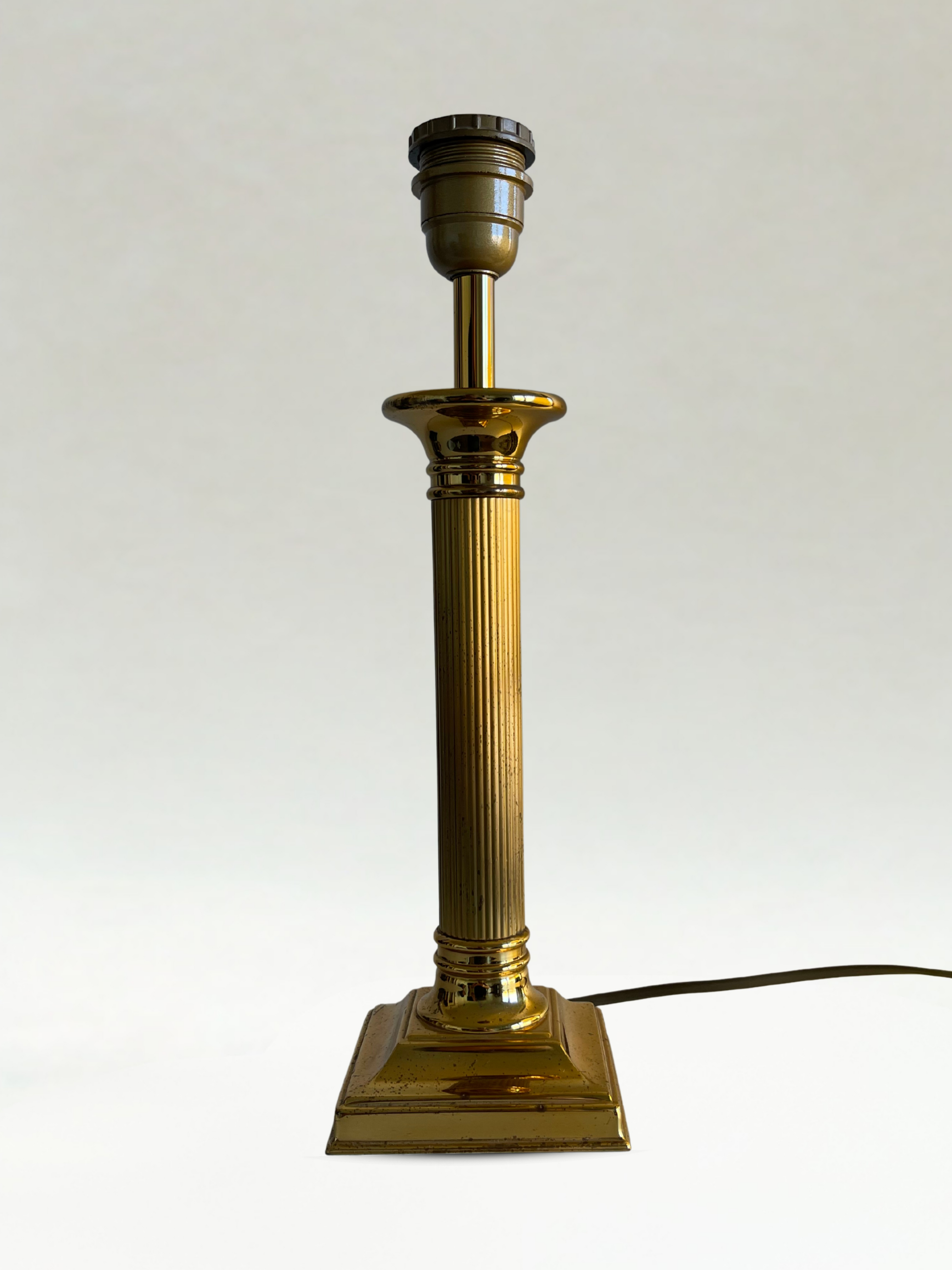 Vintage brass table lamp – "Lustre Deknudt" brand – 70s - 52cm