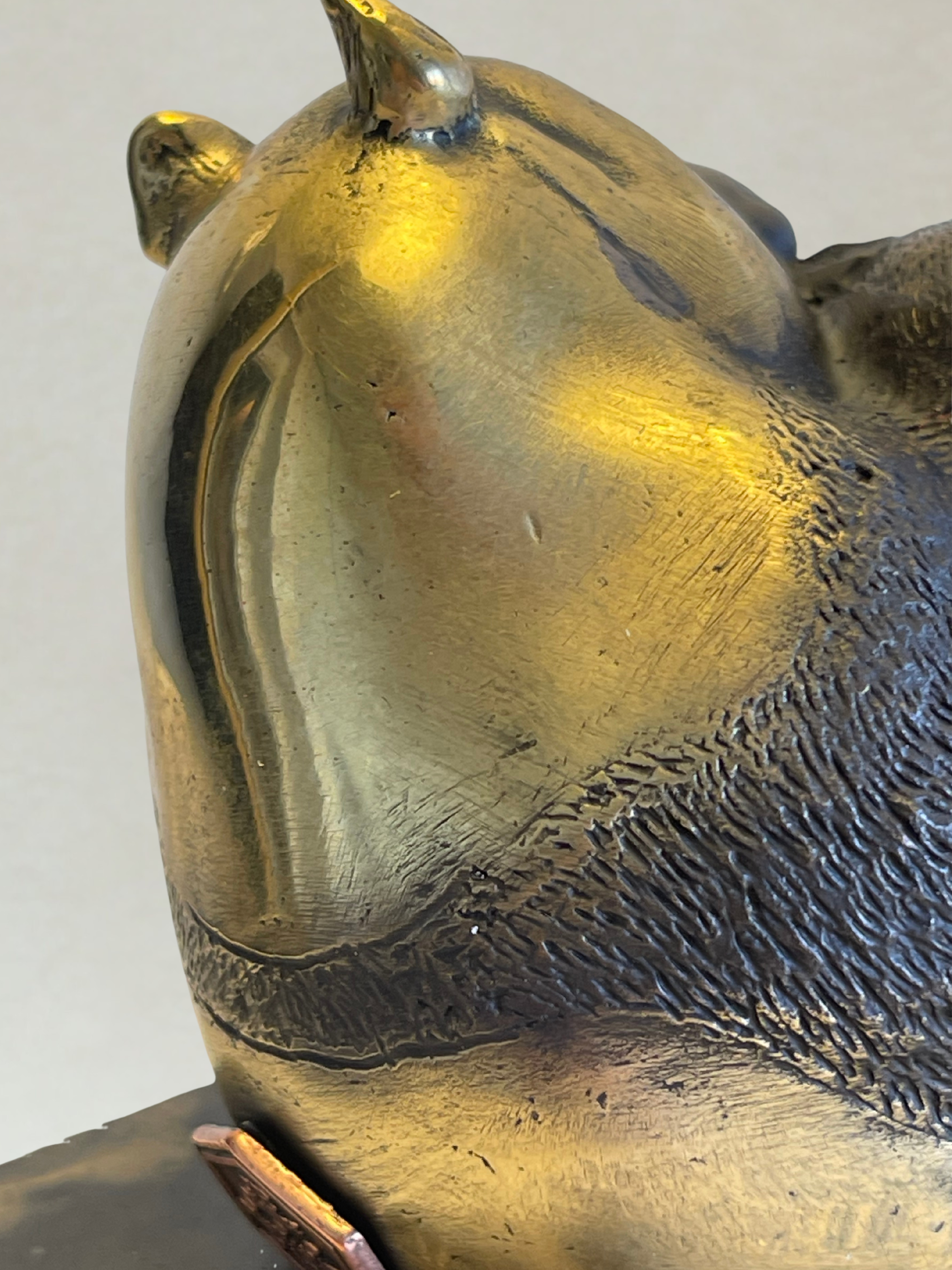 Art Deco Bronze Panda Sculpture – signed Milo – marble base