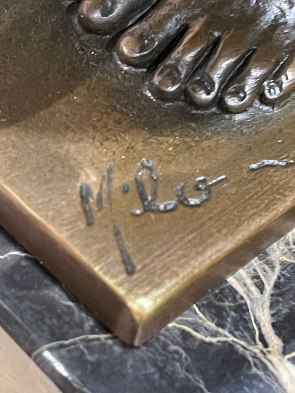 Art Deco Male Nude Bronze – Signed Milo – Guaranteed Paris Bronze – Marble base