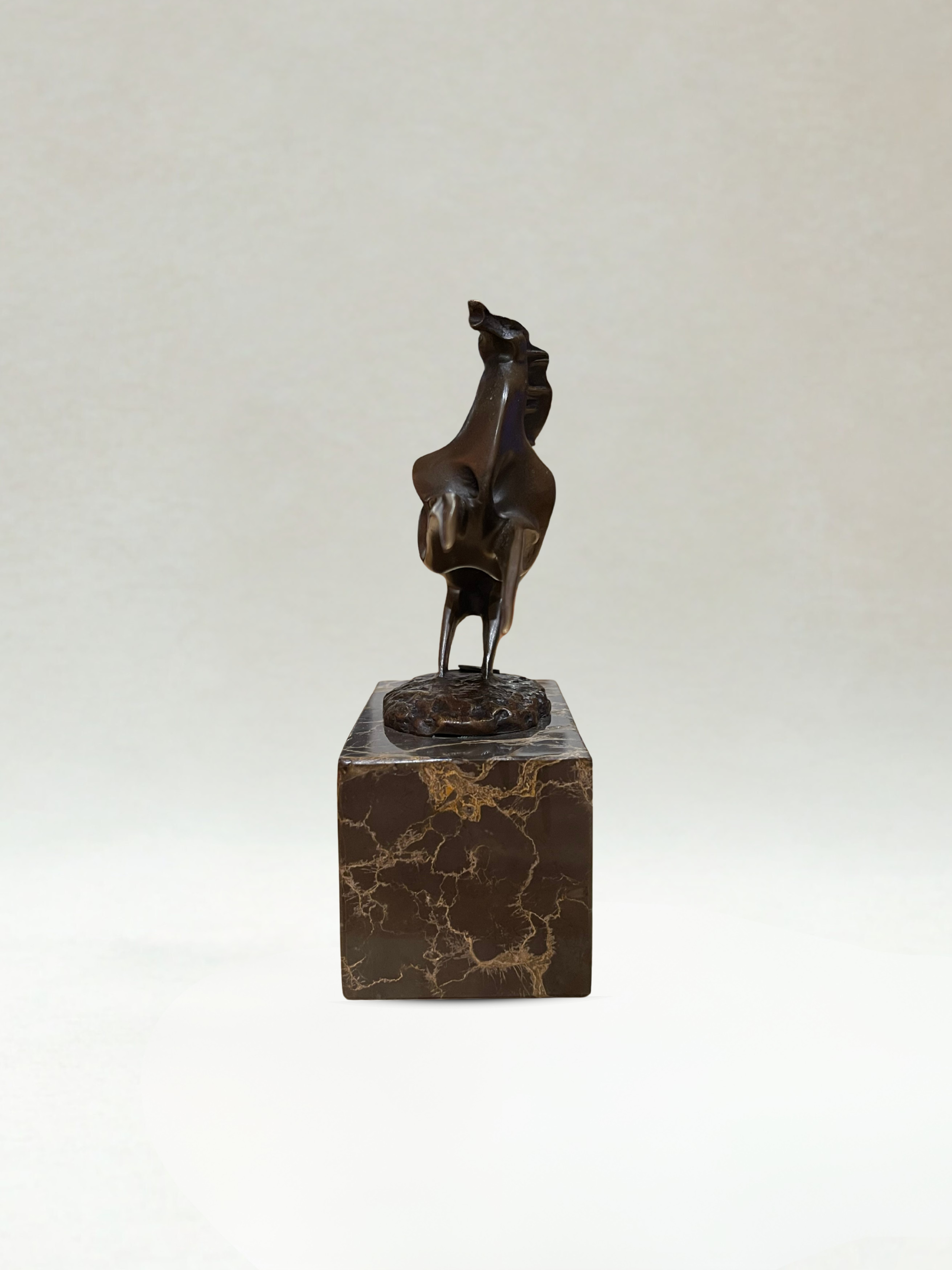Bronze sculpture – Galloping horse – Signed Milo – Marble base - 18cm
