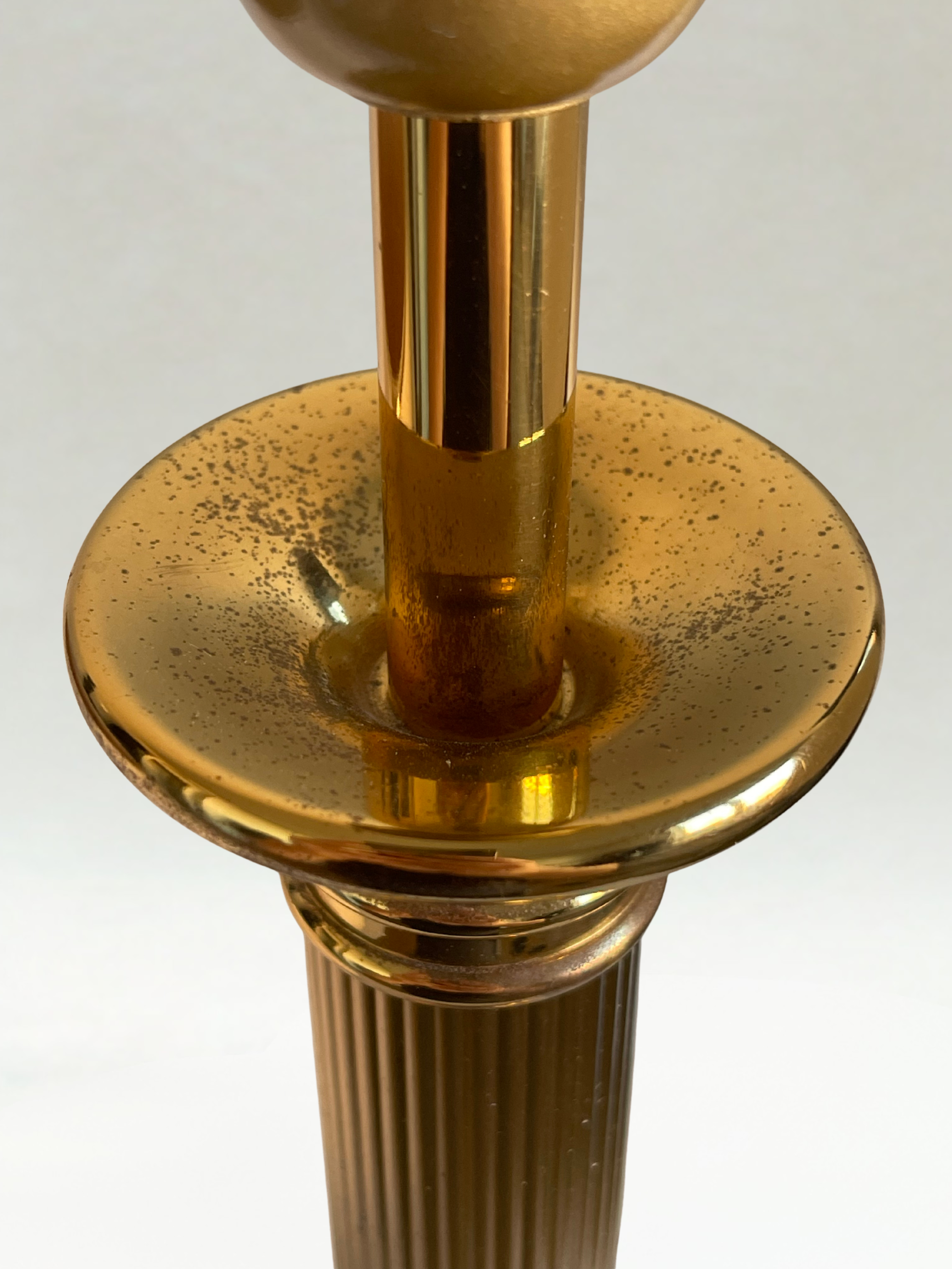 Vintage brass table lamp – "Lustre Deknudt" brand – 70s - 52cm
