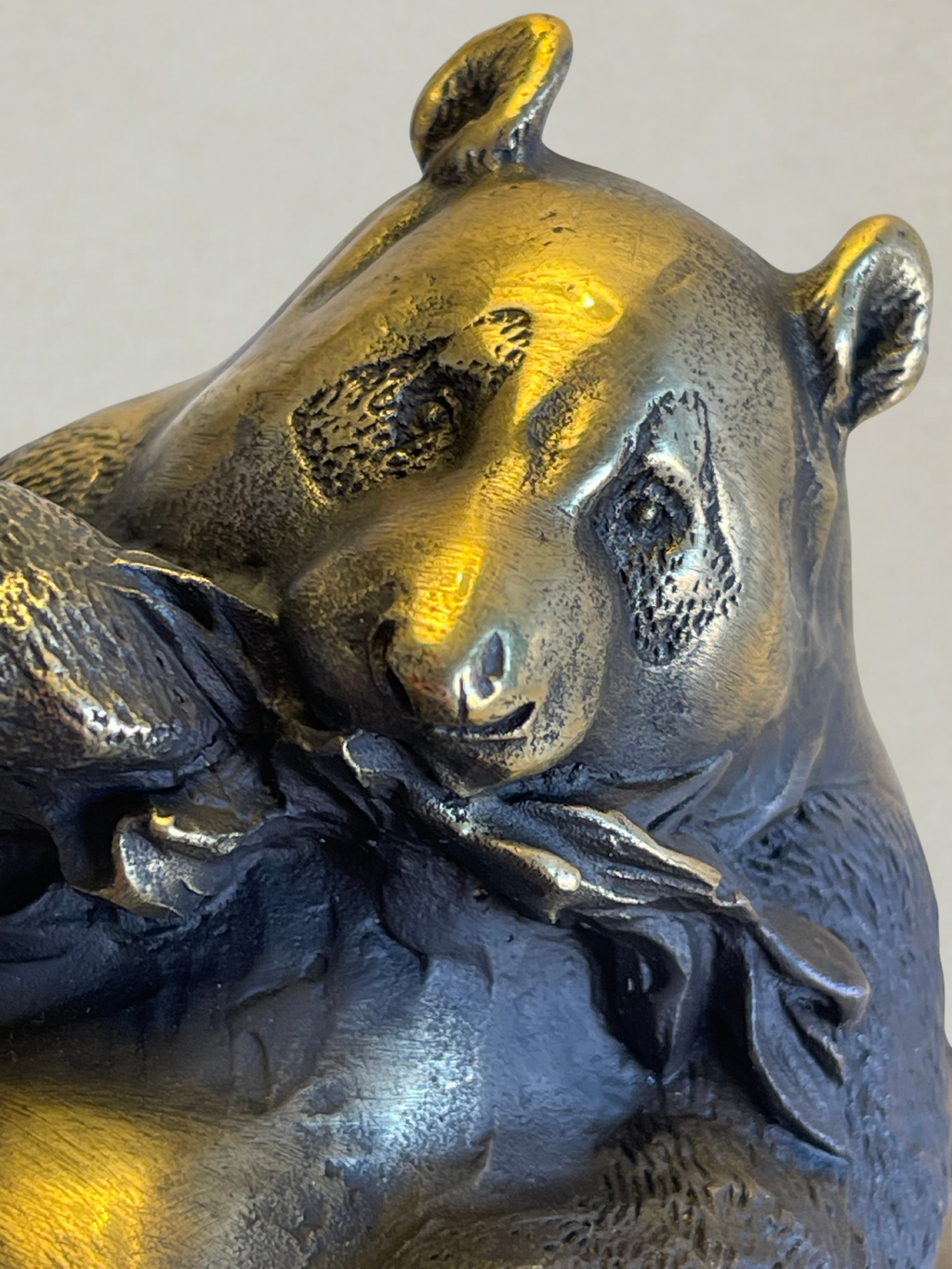 Art Deco Bronze Panda Sculpture – signed Milo – marble base