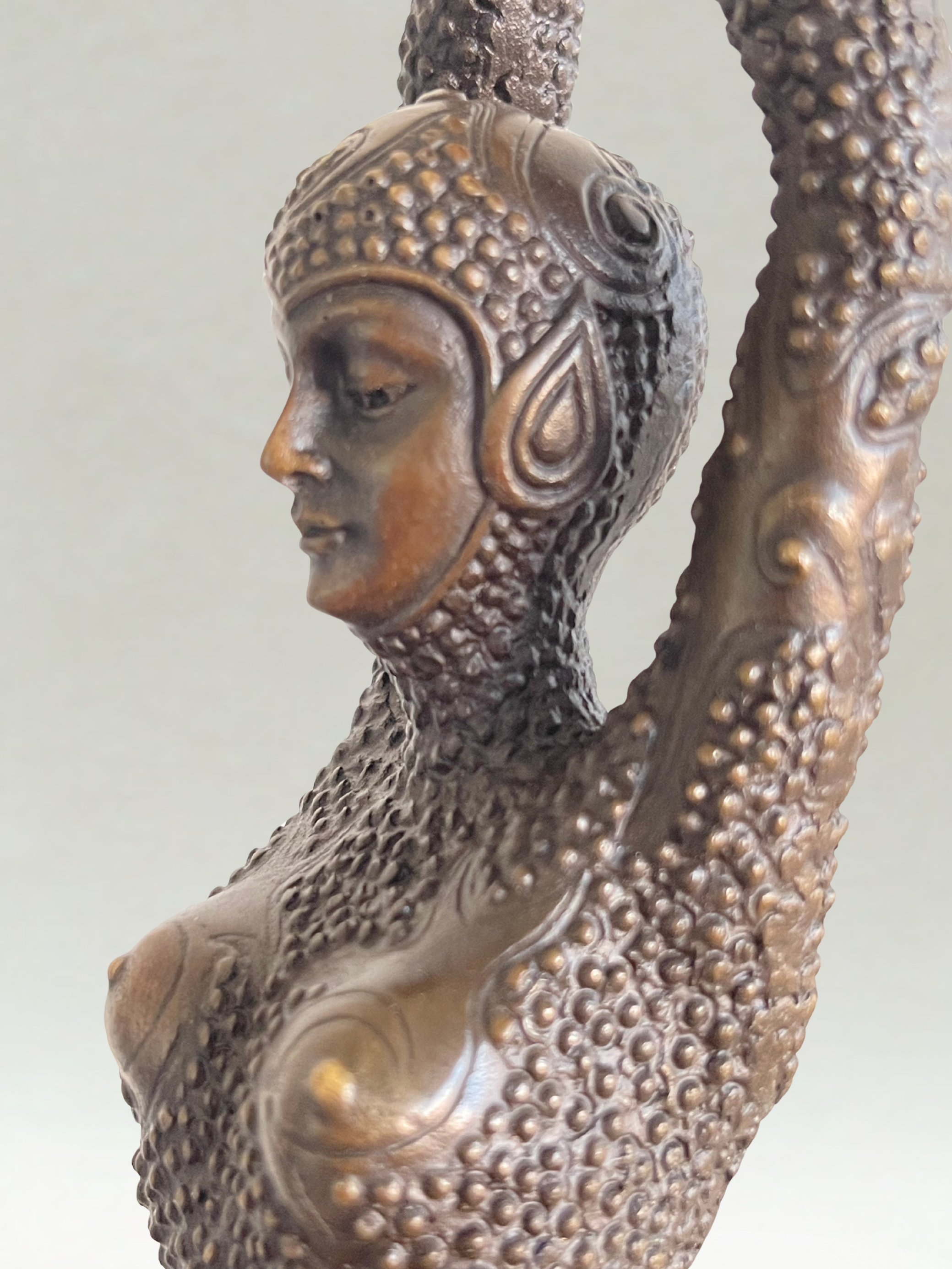 Art Deco style bronze sculpture – Dancer – signed D. H. Chiparus – 47 cm