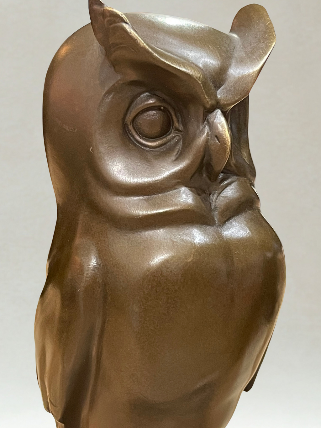 Art Deco Bronze Owl – Signed C. Potter – Bronze Garanti Paris – Book base