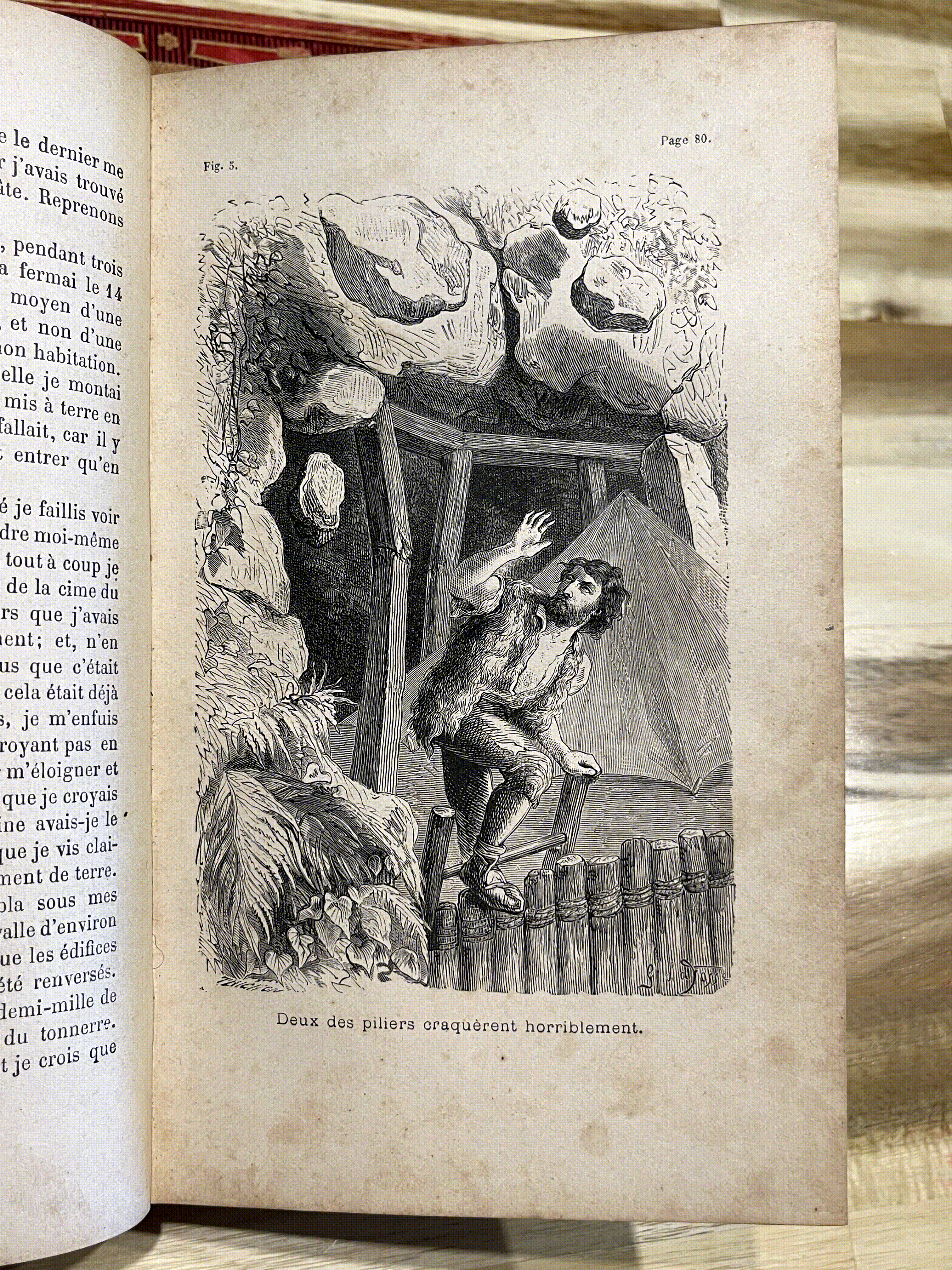 Livre ancien “Aventures de Robinson Crusoé” – Daniel De Foë – Émile Guérin Éditeur – Fin XIXe siècle – Reliure rouge illustrée