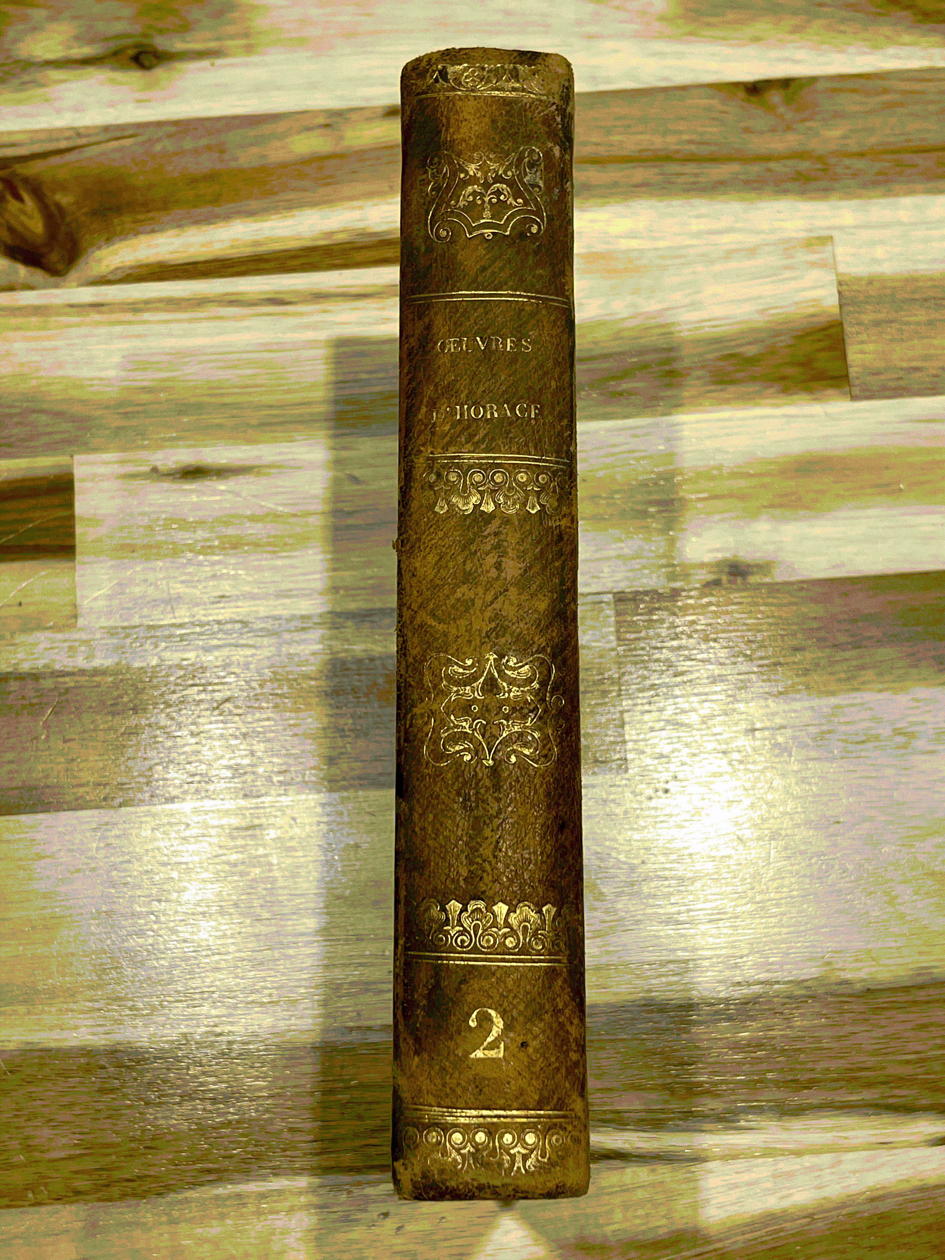 Œuvres Complètes d’Horace – Tome II – Édition bilingue Latin/Français de 1832 – C.L.F. Panckoucke – Reliure XIXe siècle