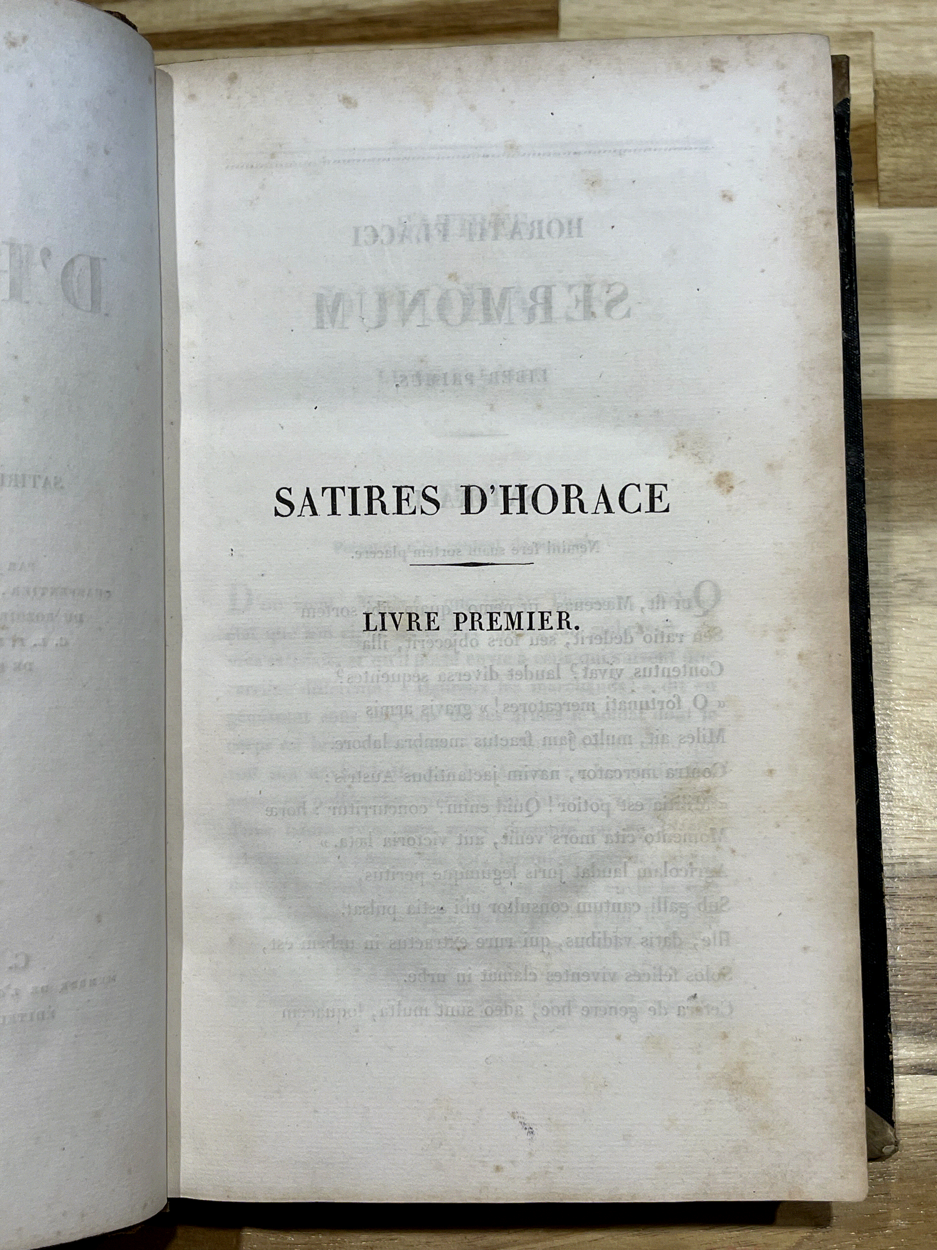 Œuvres Complètes d’Horace – Tome II – Édition bilingue Latin/Français de 1832 – C.L.F. Panckoucke – Reliure XIXe siècle