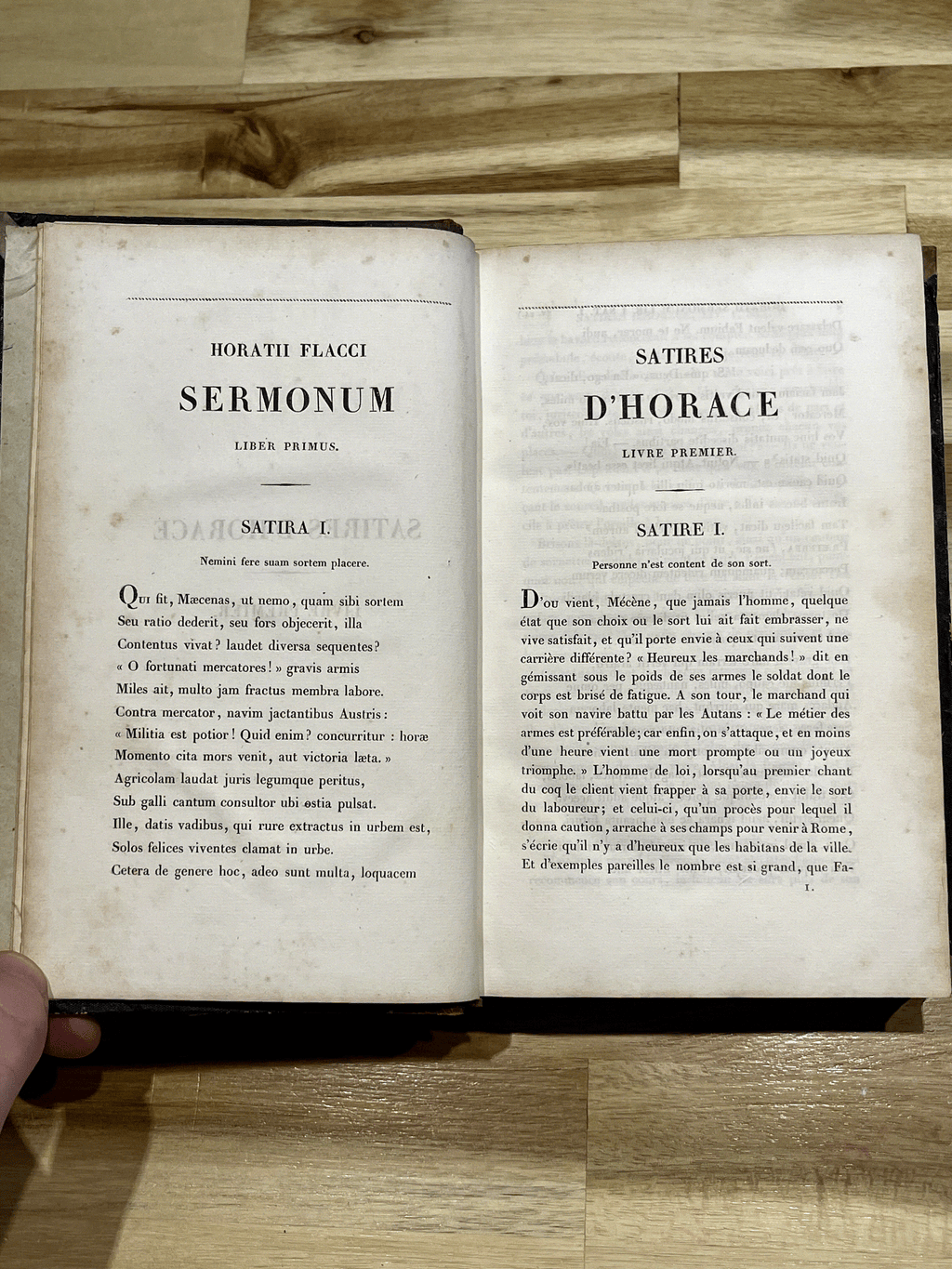 Œuvres Complètes d’Horace – Tome II – Édition bilingue Latin/Français de 1832 – C.L.F. Panckoucke – Reliure XIXe siècle