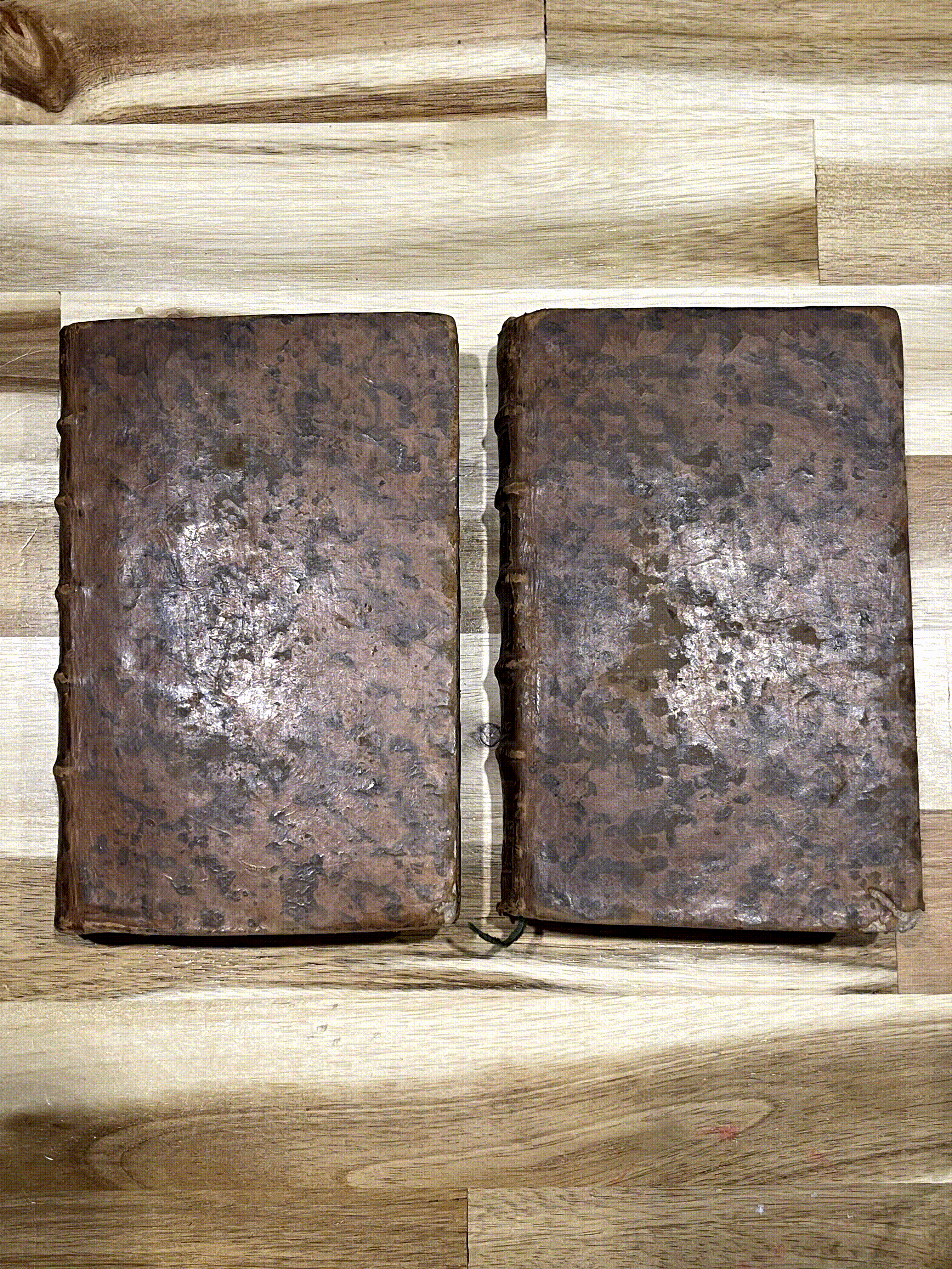 Paire de livres anciens reliés en plein cuir – Sermons de Massillon – Carême – Édition de 1769 – XVIIIe siècle