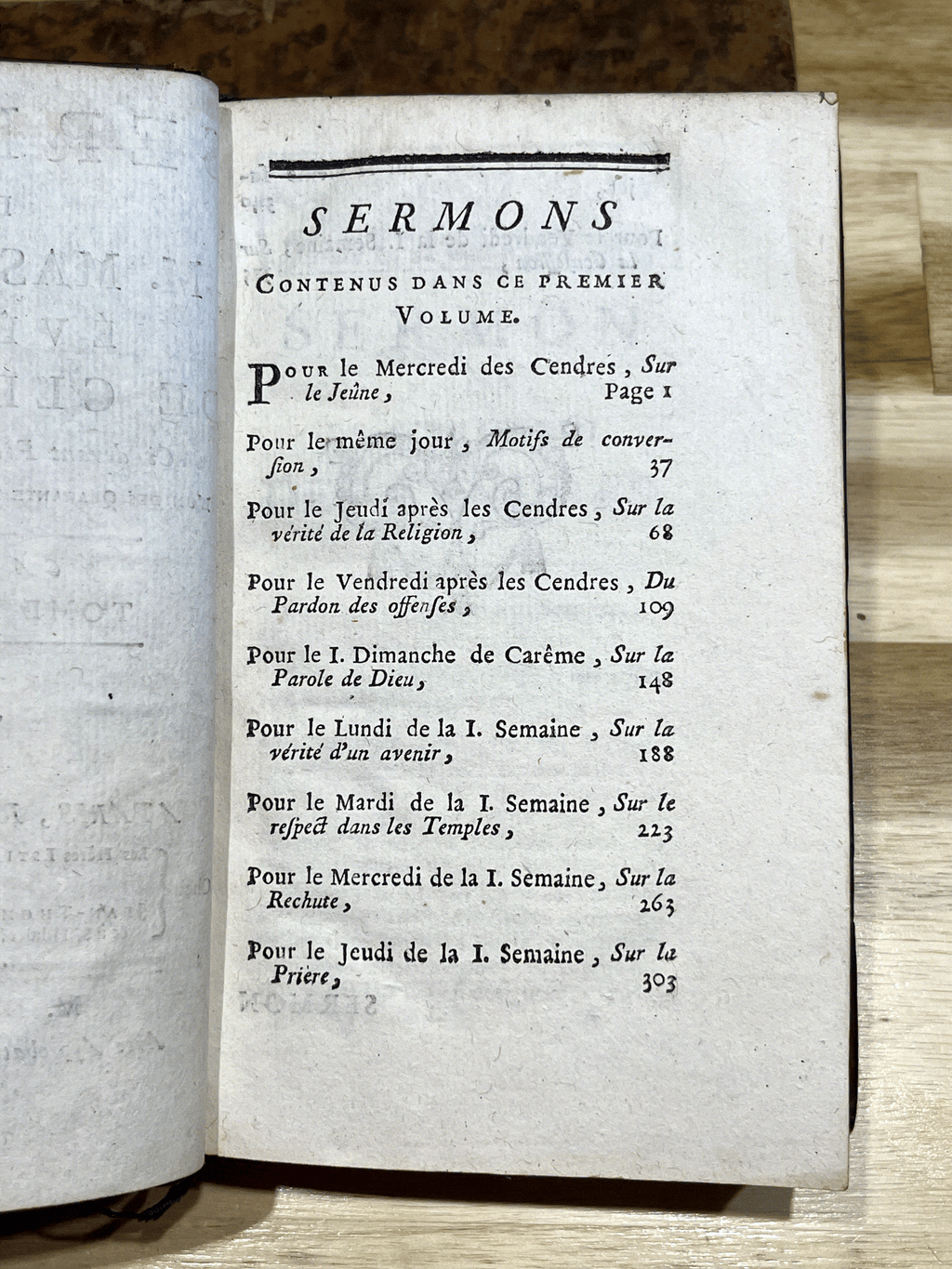 Paire de livres anciens reliés en plein cuir – Sermons de Massillon – Carême – Édition de 1769 – XVIIIe siècle