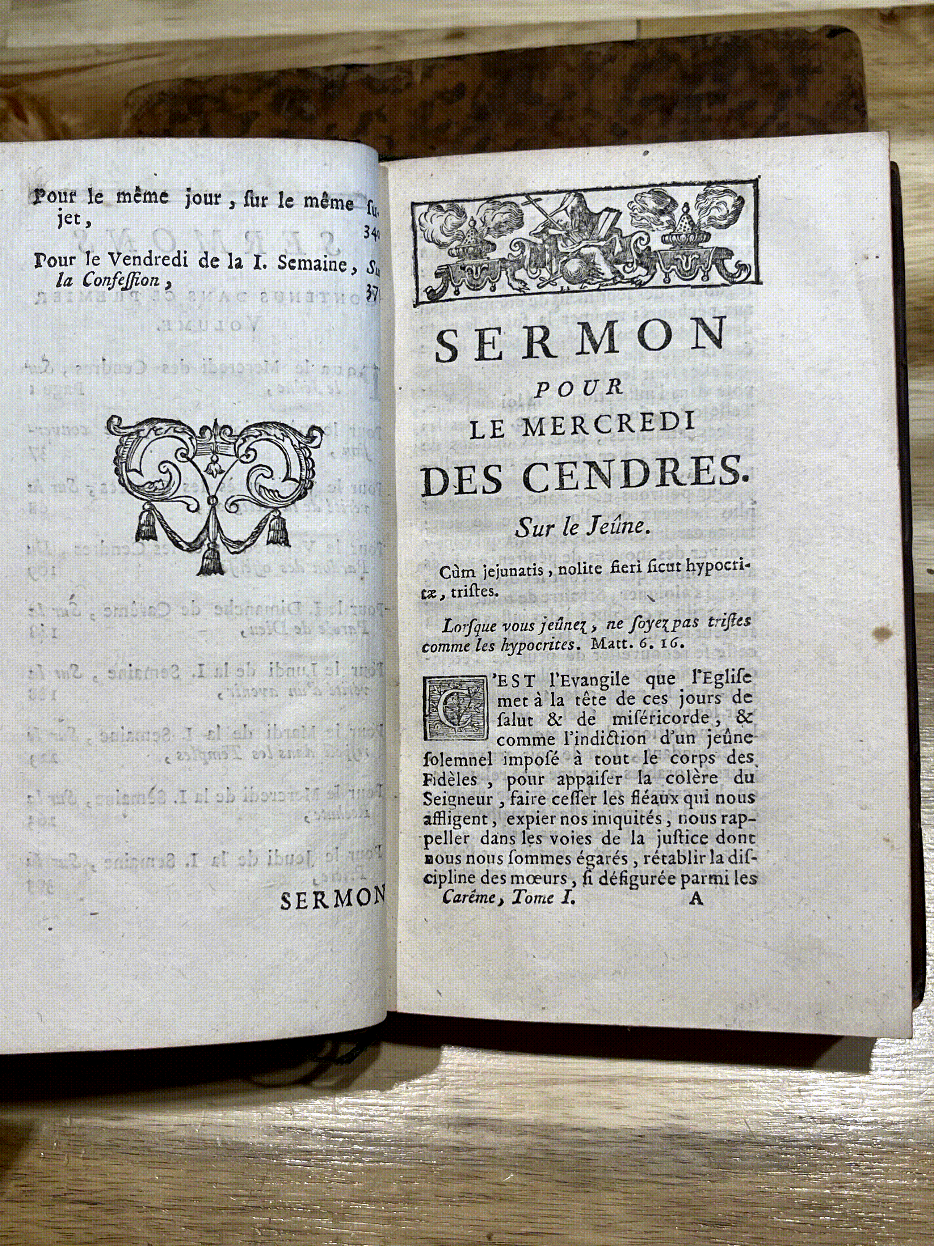 Paire de livres anciens reliés en plein cuir – Sermons de Massillon – Carême – Édition de 1769 – XVIIIe siècle