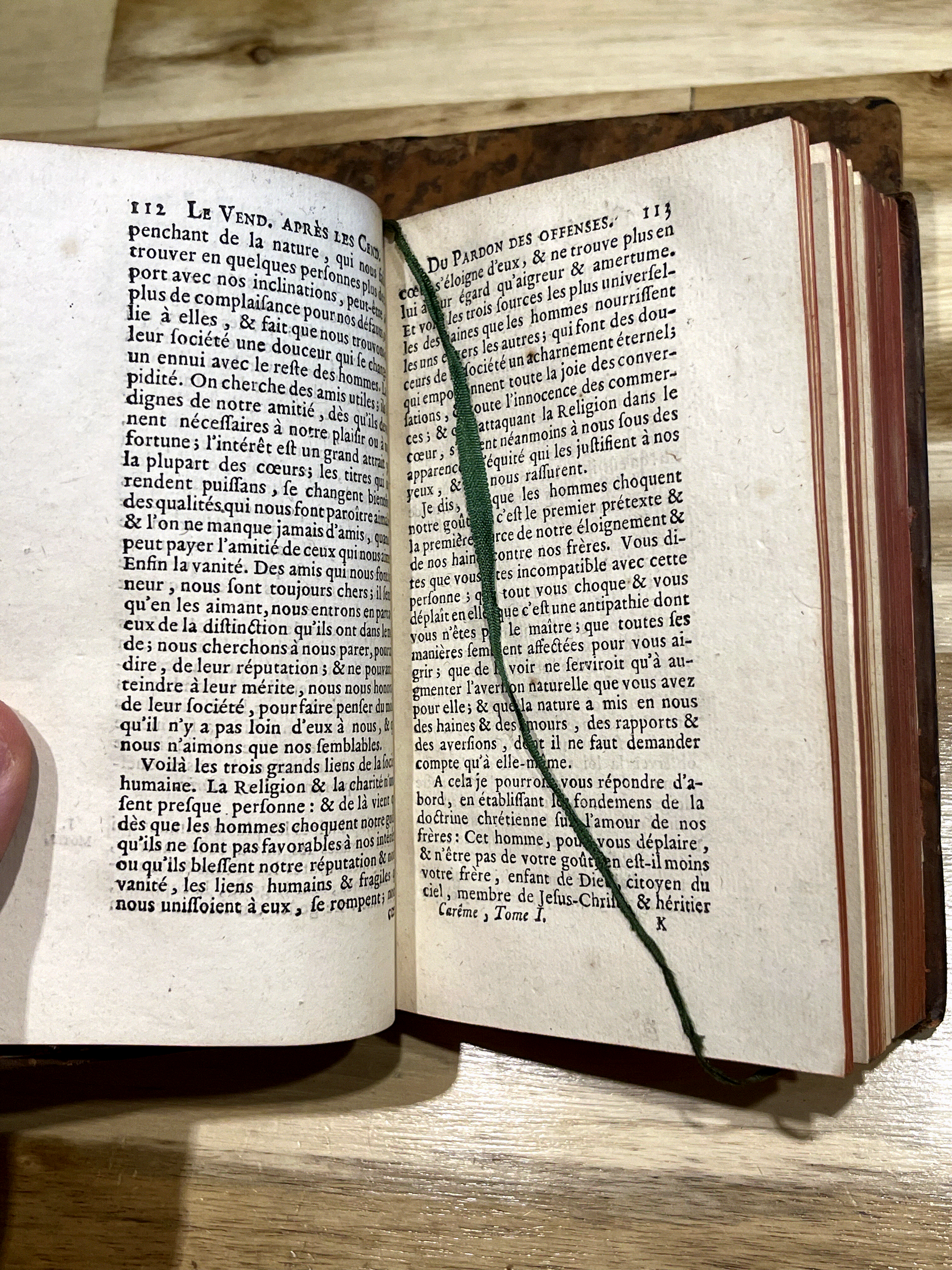 Paire de livres anciens reliés en plein cuir – Sermons de Massillon – Carême – Édition de 1769 – XVIIIe siècle