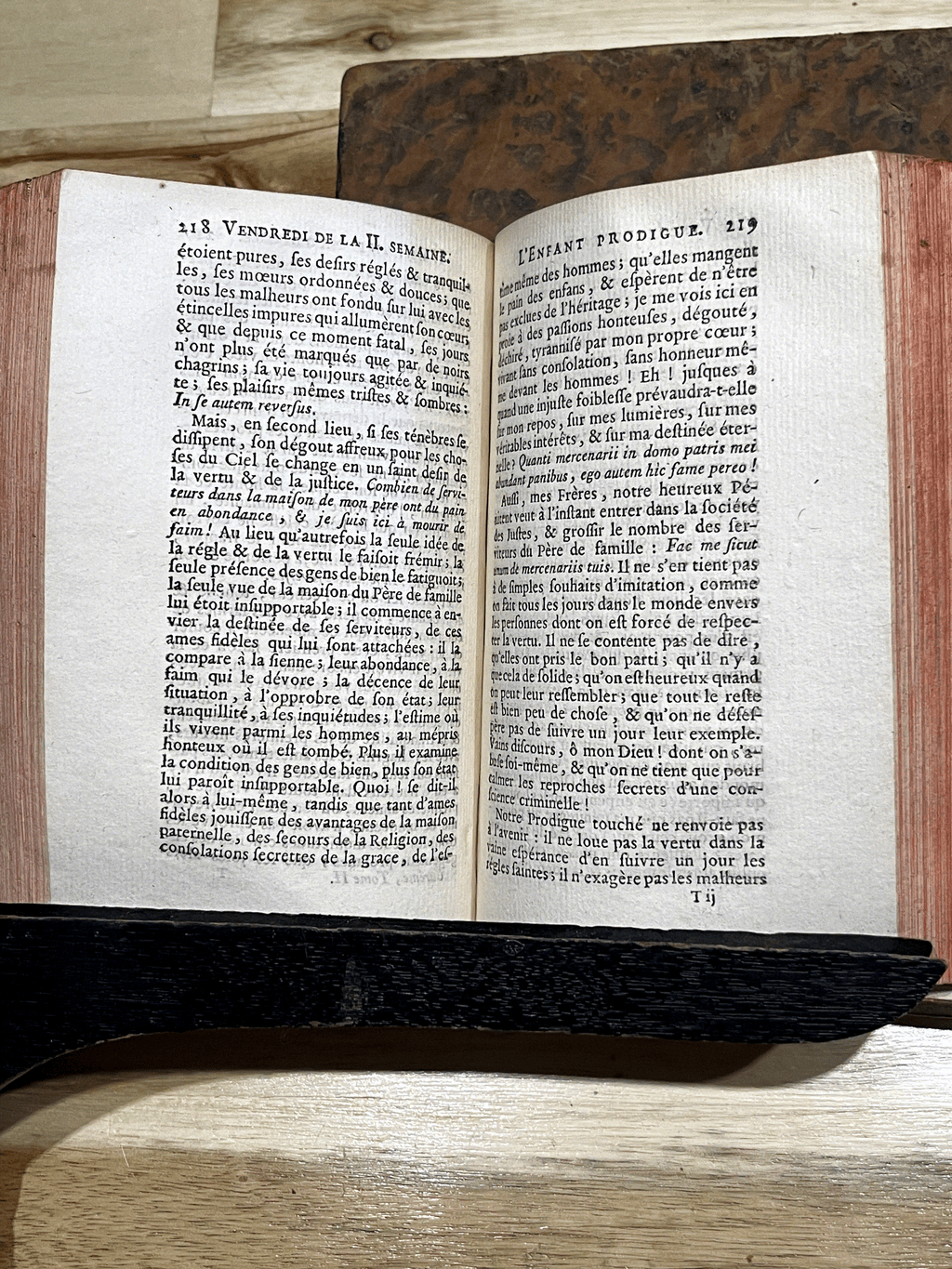 Paire de livres anciens reliés en plein cuir – Sermons de Massillon – Carême – Édition de 1769 – XVIIIe siècle