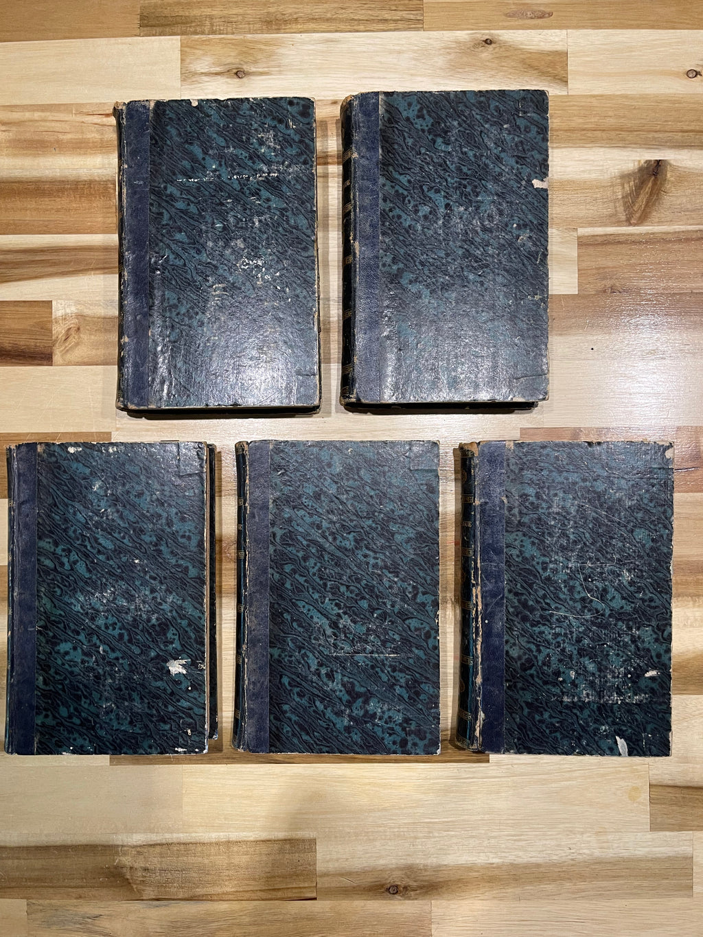 Lot de 5 livres anciens reliés – Œuvres de Bourdaloue – Édition de 1850 – Reliures plein cuir – XIXe siècle