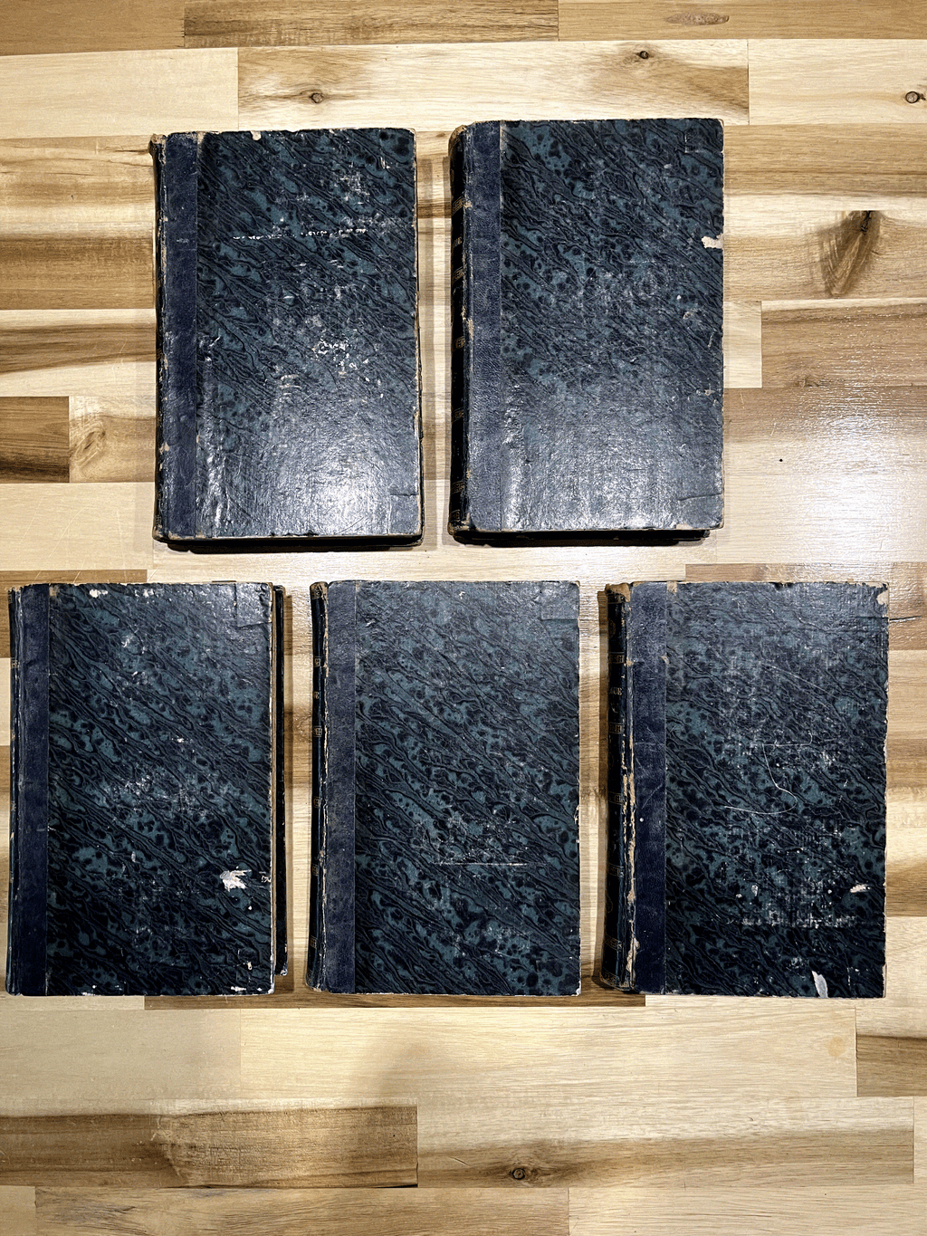 Lot de 5 livres anciens reliés – Œuvres de Bourdaloue – Édition de 1850 – Reliures plein cuir – XIXe siècle