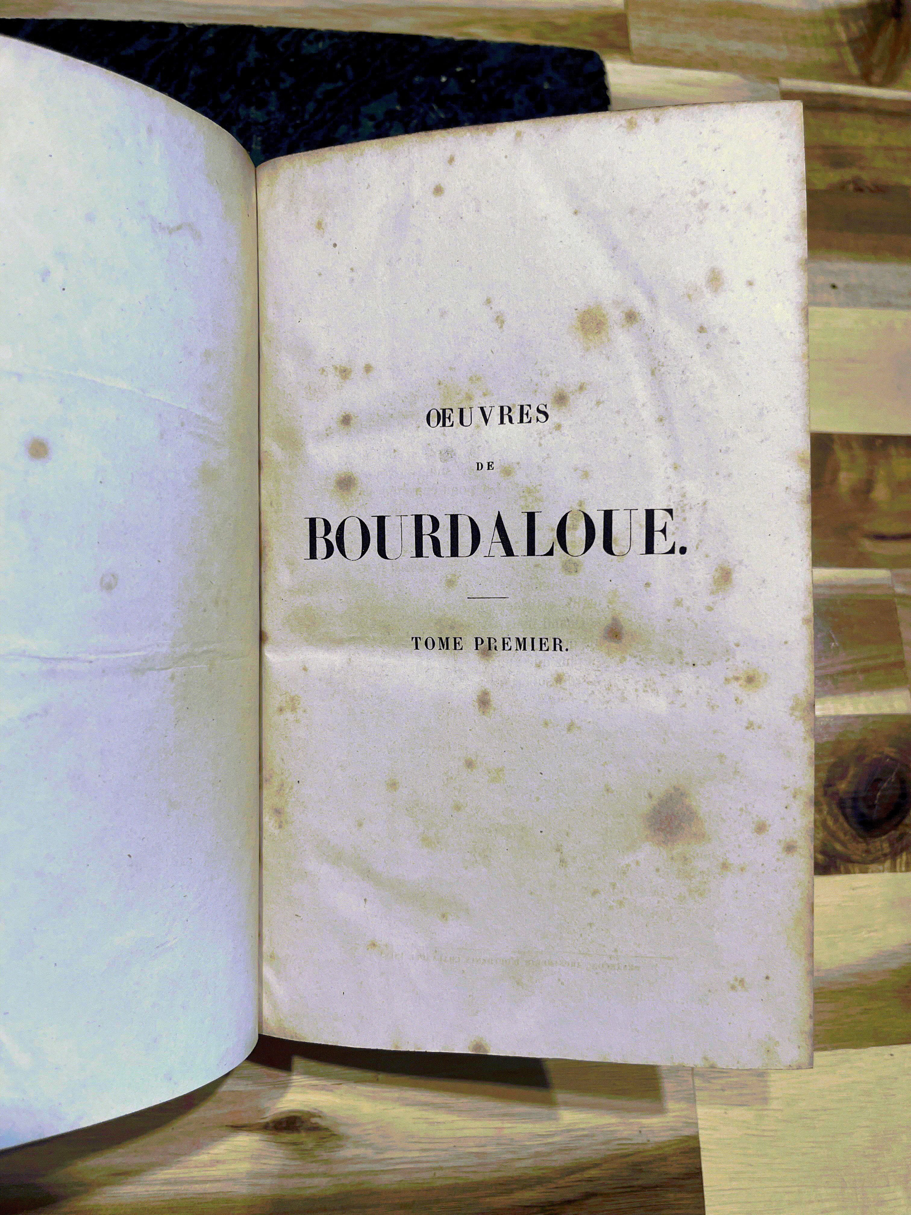 Lot de 5 livres anciens reliés – Œuvres de Bourdaloue – Édition de 1850 – Reliures plein cuir – XIXe siècle