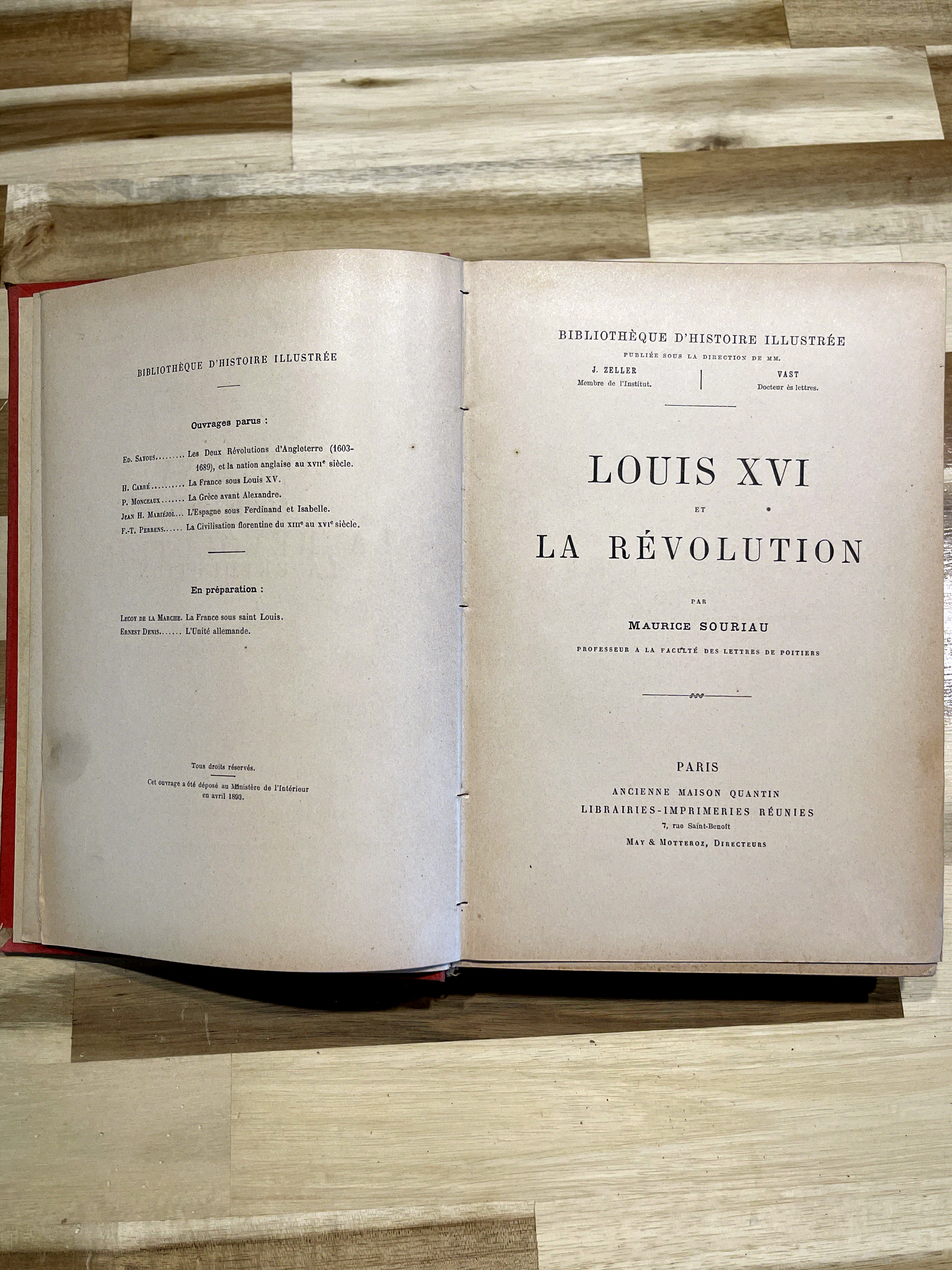 Louis XVI et la Révolution – Maurice Souriau – Édition Illustrée de 1893