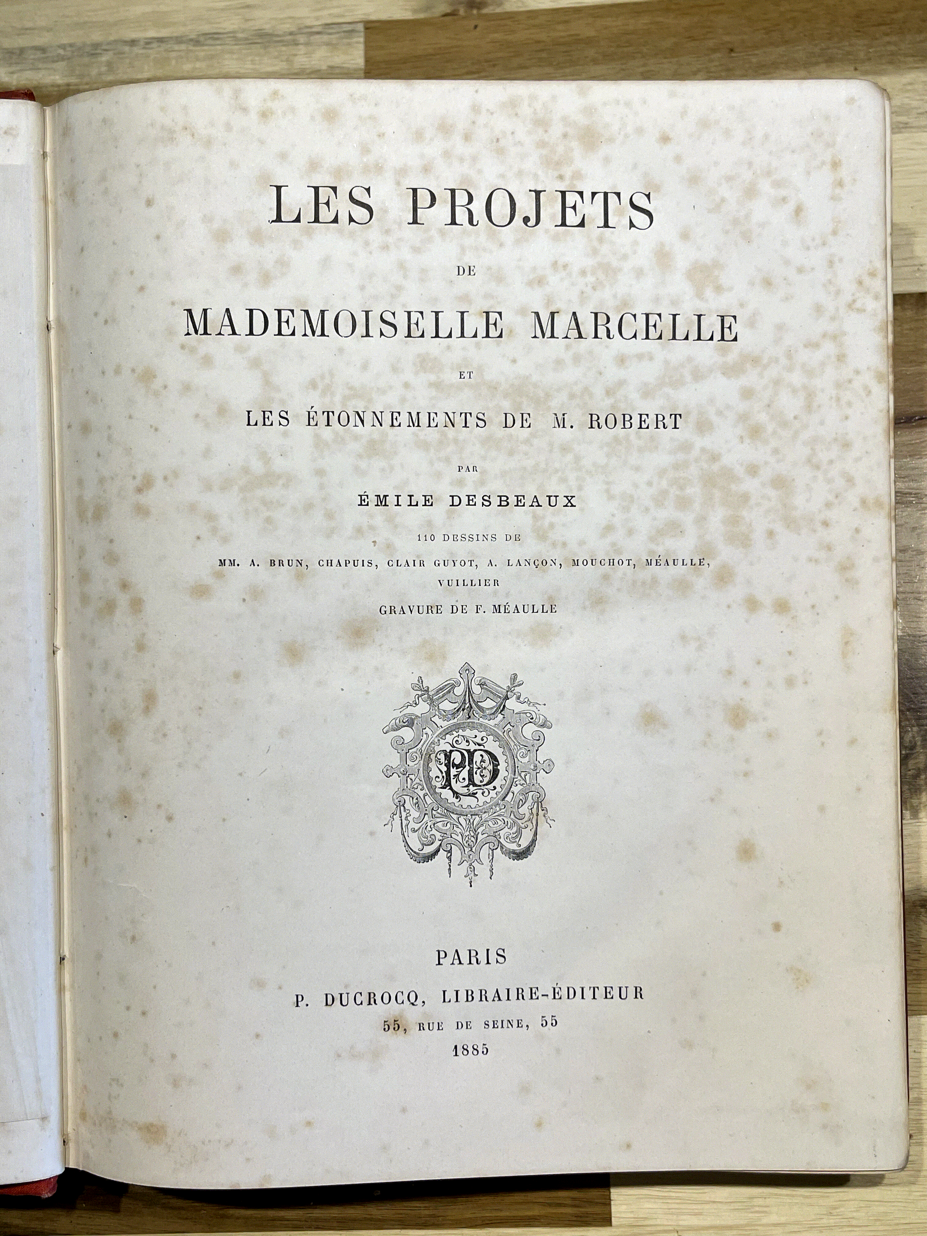 Les Projets de Mademoiselle Marcelle et les étonnements de M. Robert – Émile Desbeaux – Cartonnage illustré de 1885