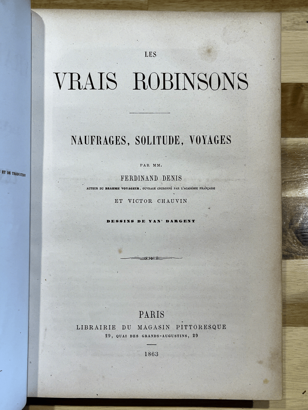 Les Vrais Robinsons – Ferdinand Denis & Victor Chauvin – Édition illustrée de 1863 – Reliure ancienne