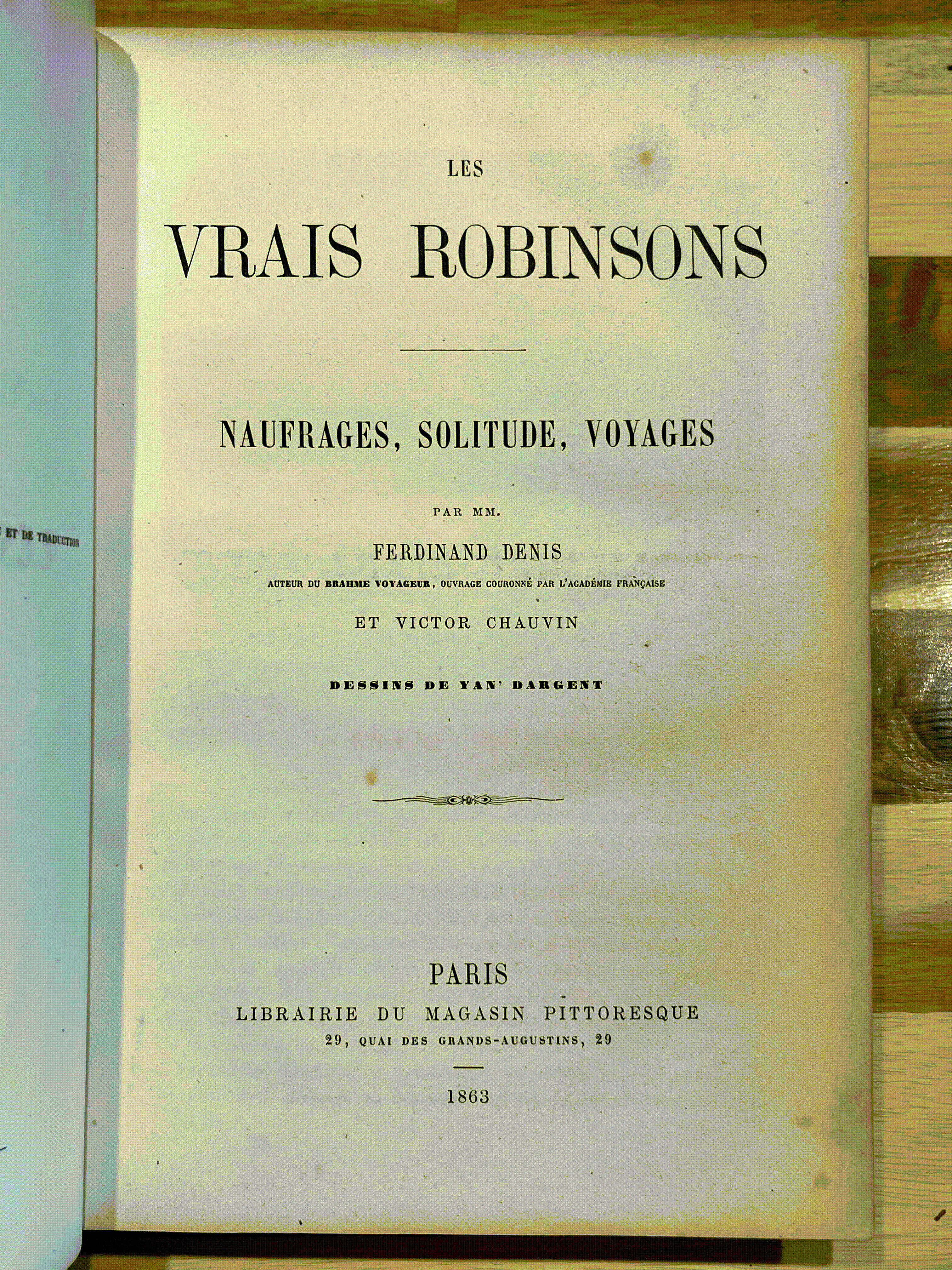 Les Vrais Robinsons – Ferdinand Denis & Victor Chauvin – Édition illustrée de 1863 – Reliure ancienne