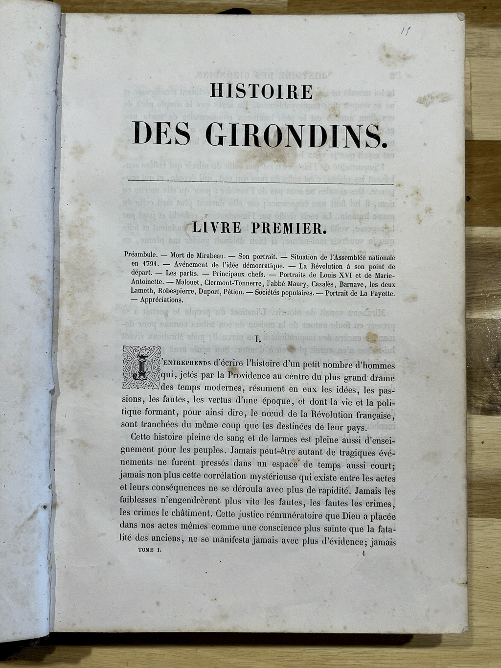 Histoire des Girondins – Tome Premier – Alphonse de Lamartine – Édition de 1847 illustrée