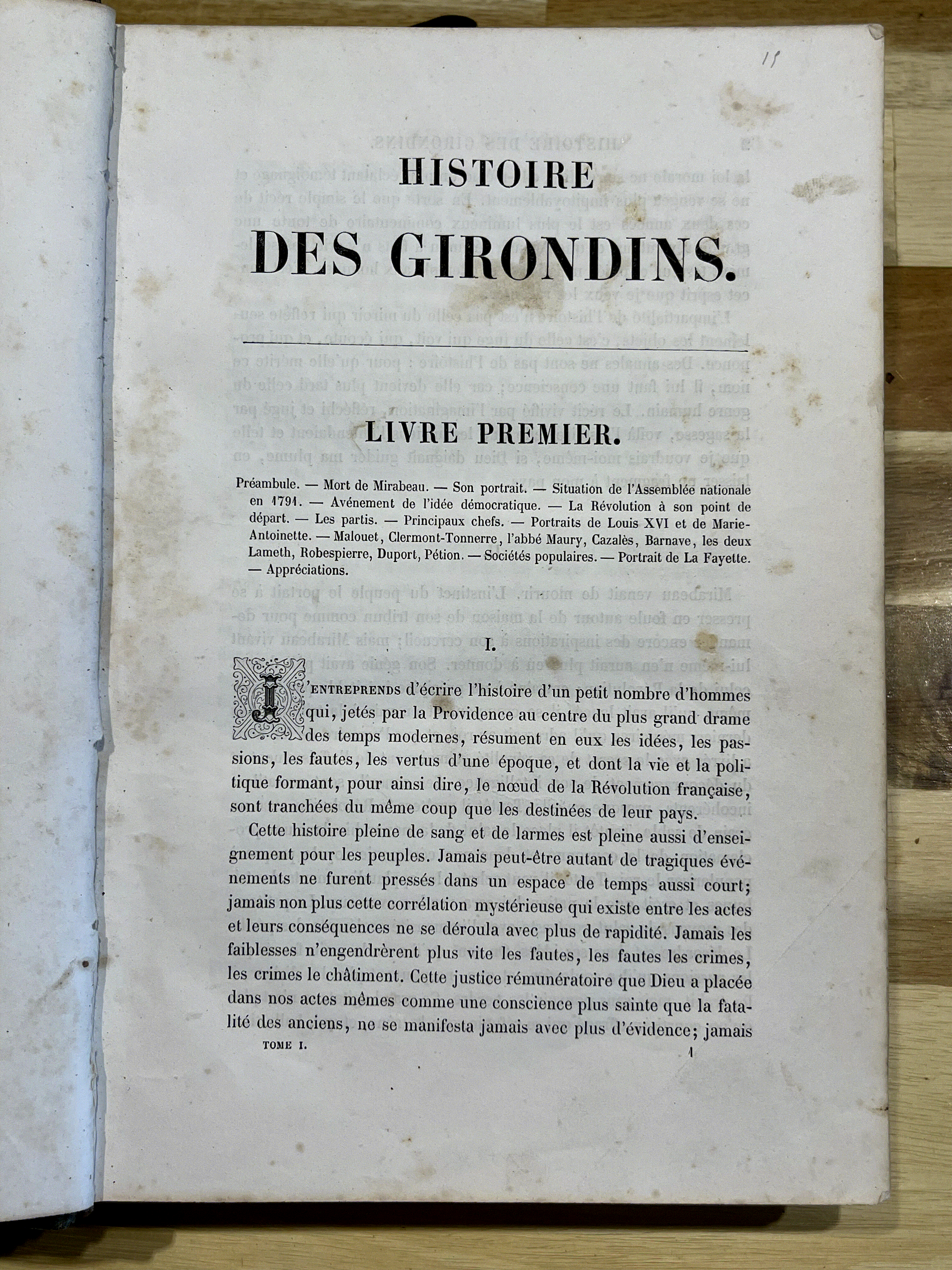 Histoire des Girondins – Tome Premier – Alphonse de Lamartine – Édition de 1847 illustrée