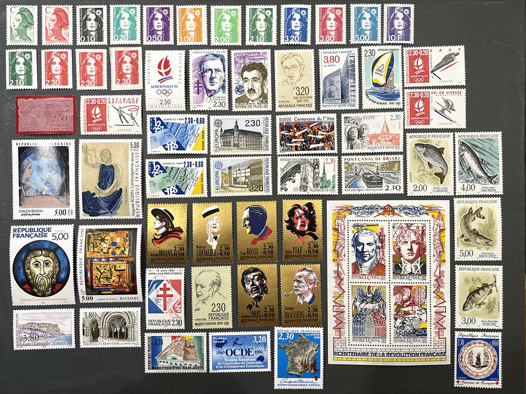 Timbre France Collection - Année 1990 complète - NEUFS** sans charnière - MNH + Carnets