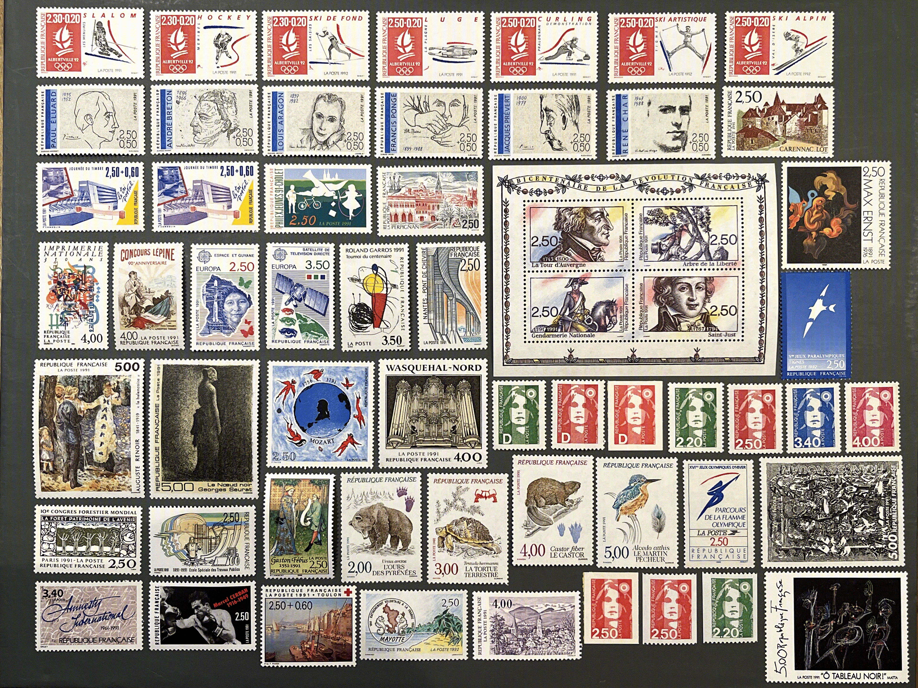 Timbre France Collection - Année 1991 complète - NEUFS** sans charnière - MNH + Carnets
