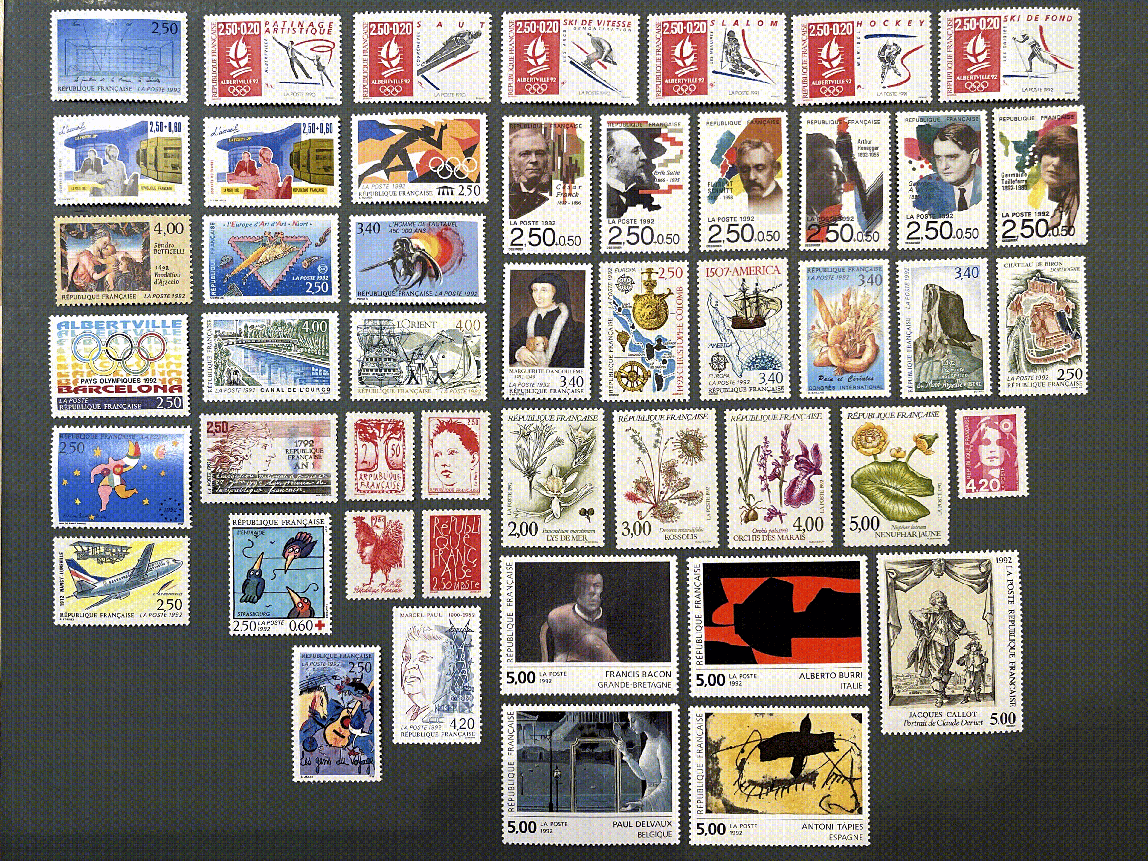 Timbre France Collection - Année 1992 complète - NEUFS** sans charnière - MNH + Bloc + Carnets