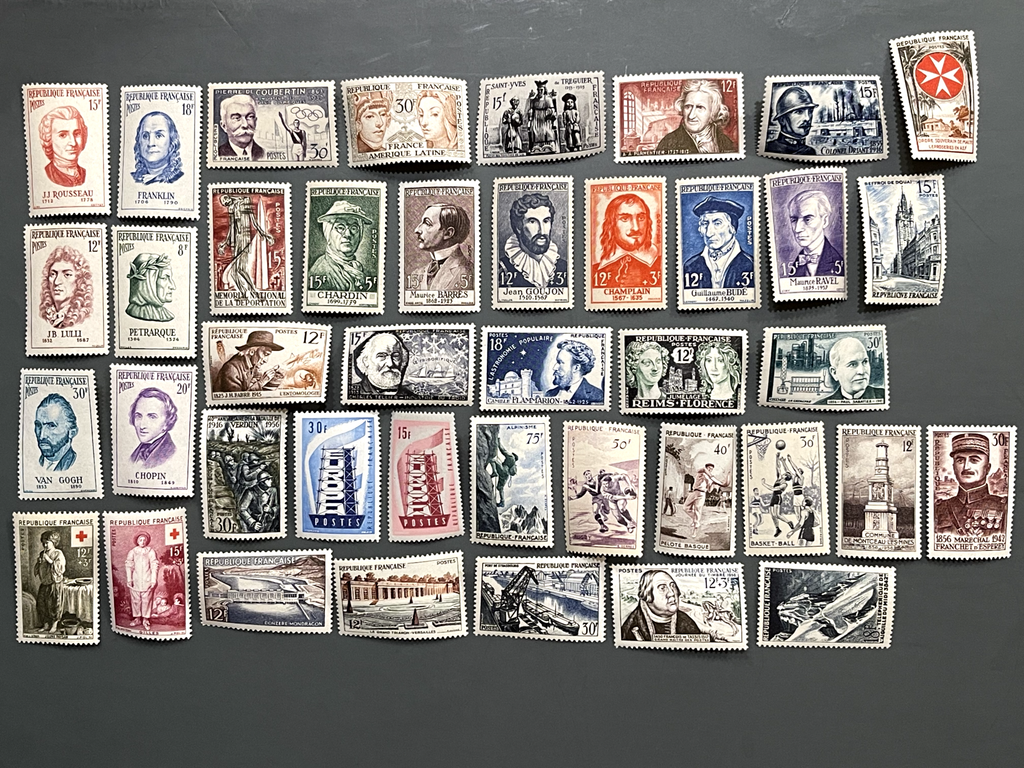 Timbre France Collection - Année 1956 complète - NEUFS** sans charnière - MNH