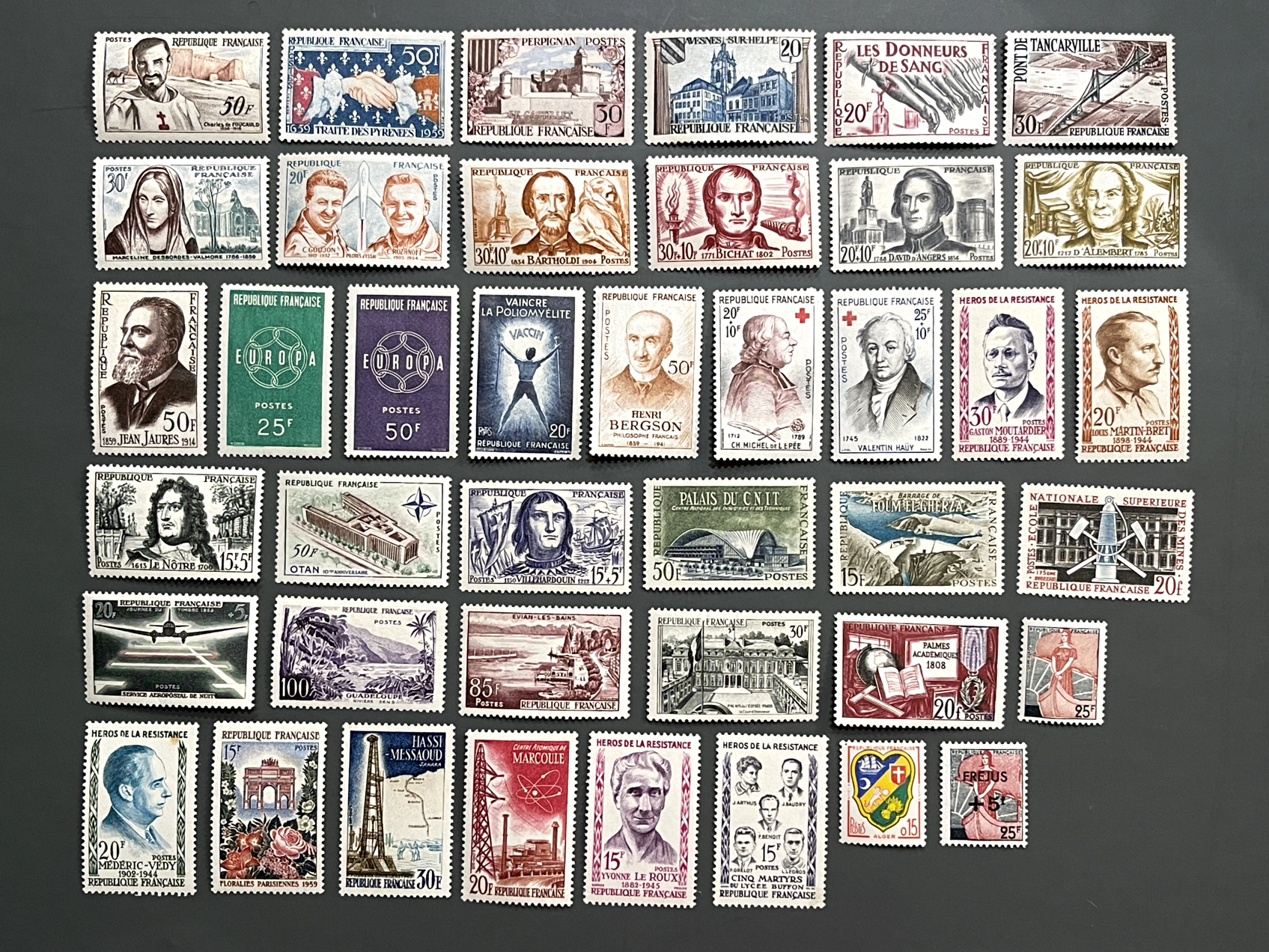 Timbre France Collection - Année 1959 complète - NEUFS** sans charnière - MNH