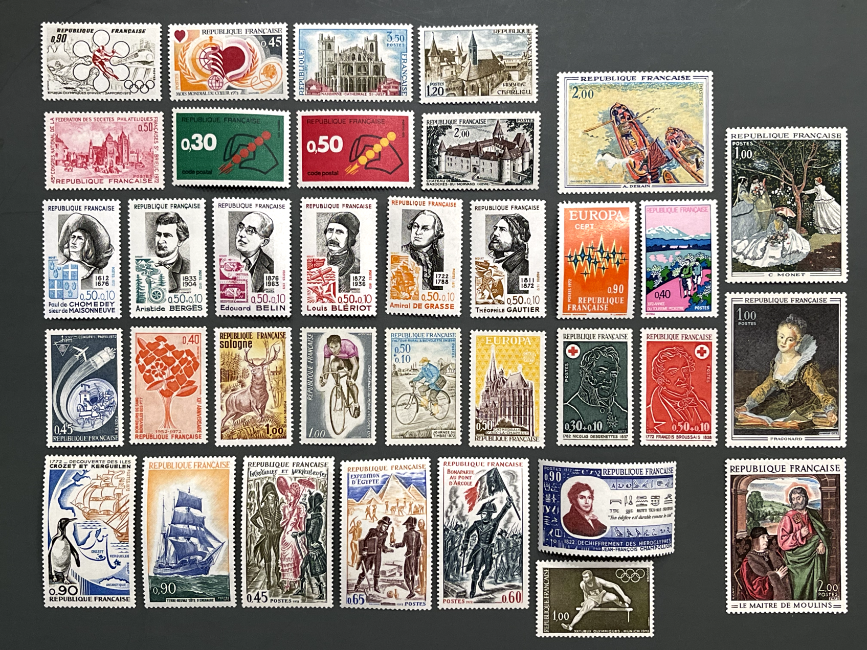 Timbre France Collection - Année 1972 complète - NEUFS** sans charnière - MNH