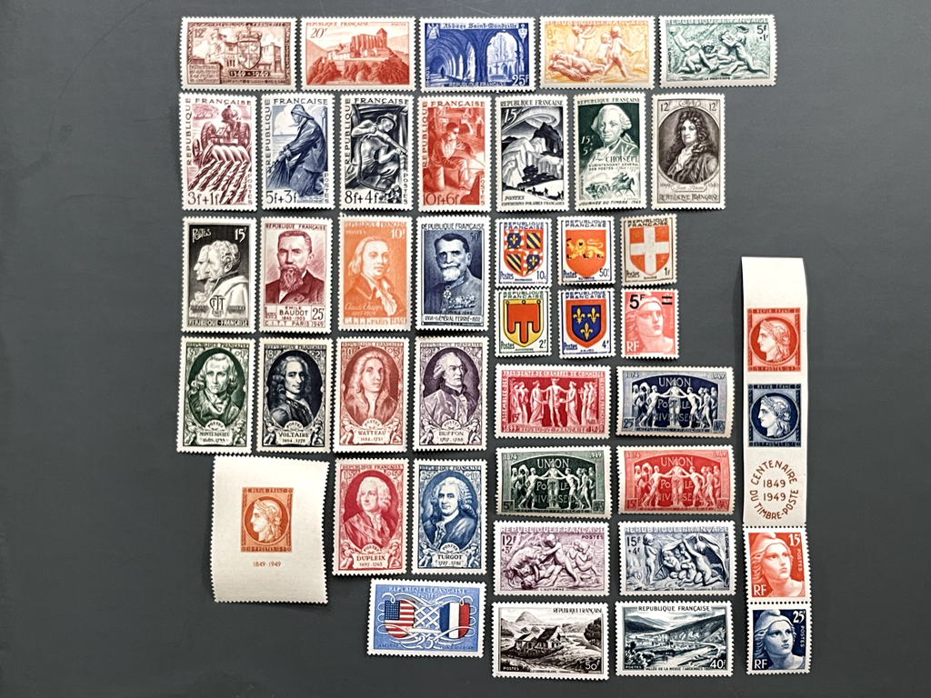 France Stamp Collection - 1949 complete year - MNH