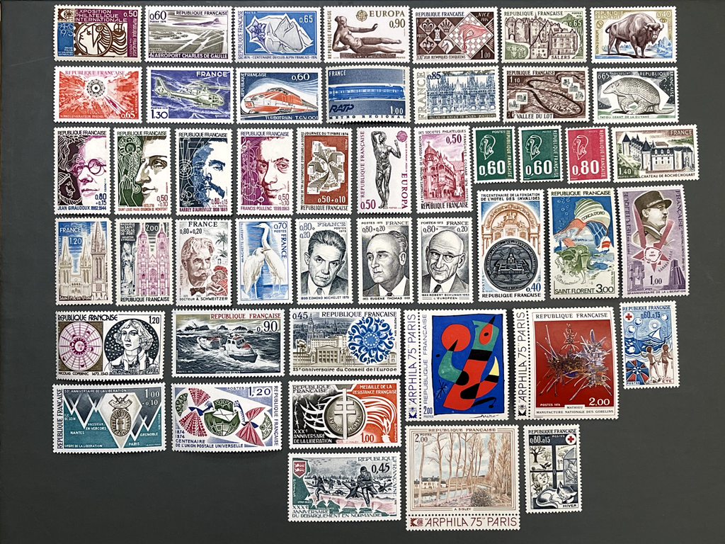 Timbre France Collection - Année 1974 complète - NEUFS** sans charnière - MNH