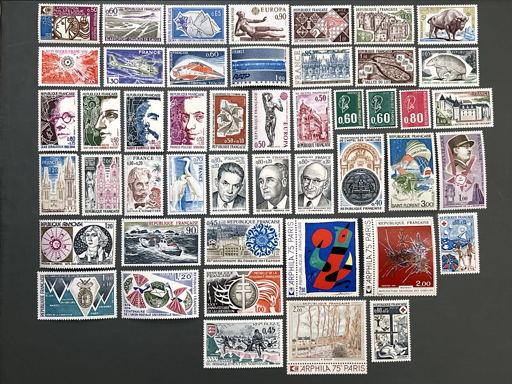 Timbre France Collection - Année 1974 complète - NEUFS** sans charnière - MNH
