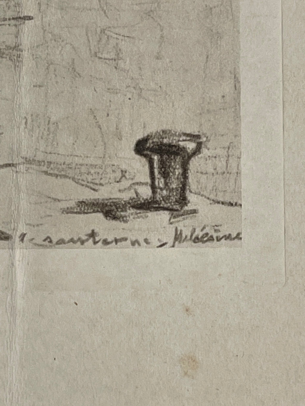 Robert Santerne – Estampe de port aux voiliers – 40 cm