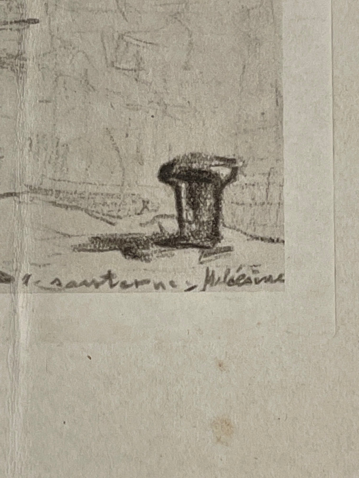 Robert Santerne – Estampe de port aux voiliers – 40 cm